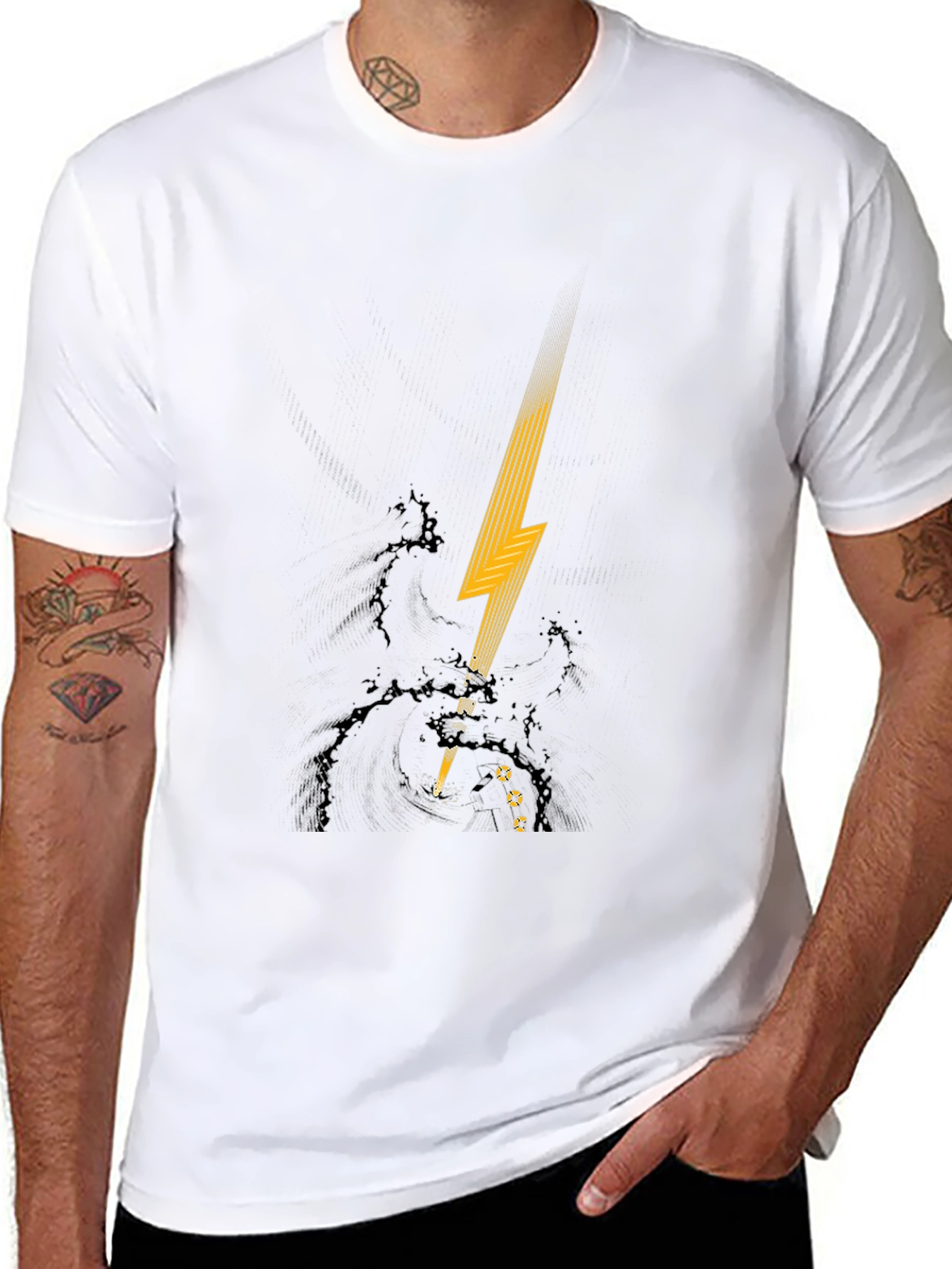 Lightning Bolt Graphic Black T-Shirt
