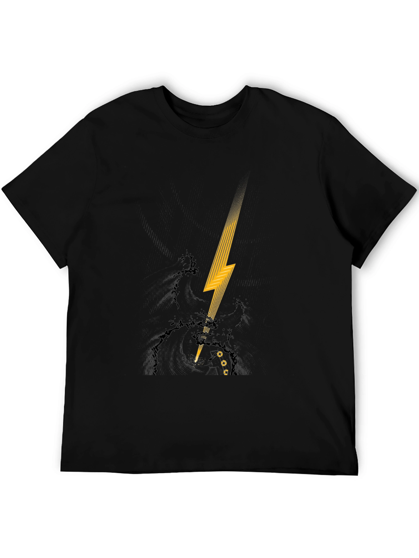 Lightning Bolt Graphic Black T-Shirt