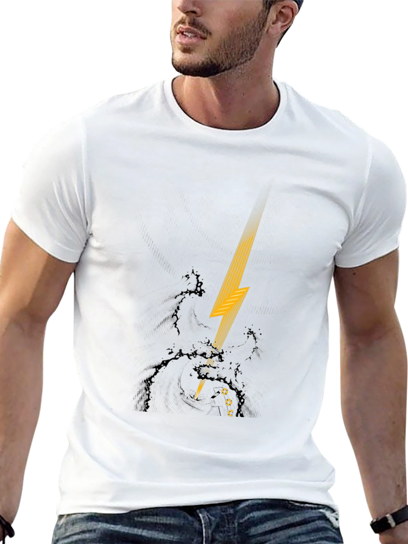 Lightning Bolt Graphic Black T-Shirt