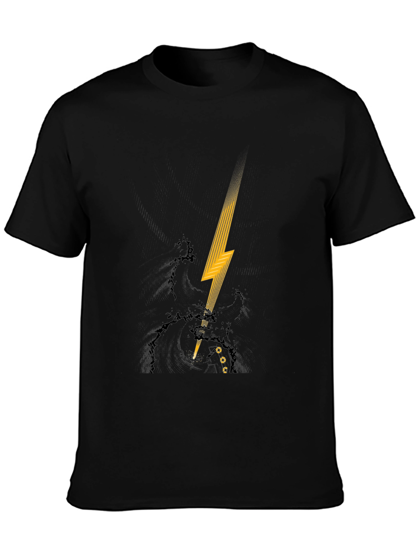 Lightning Bolt Graphic Black T-Shirt
