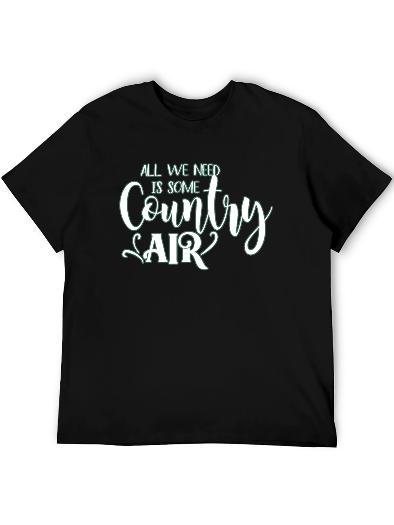 Country Air Graphic Tee - Relaxed Fit Black T-Shirt