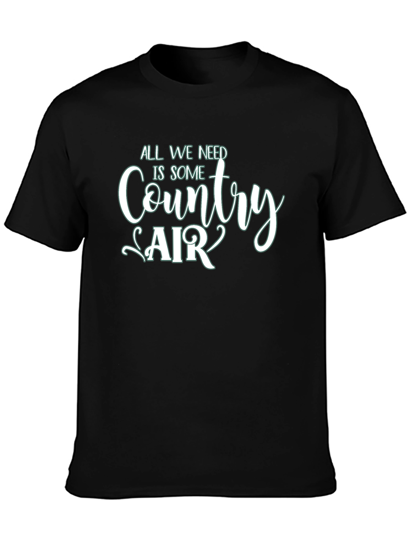 Country Air Graphic Tee - Relaxed Fit Black T-Shirt