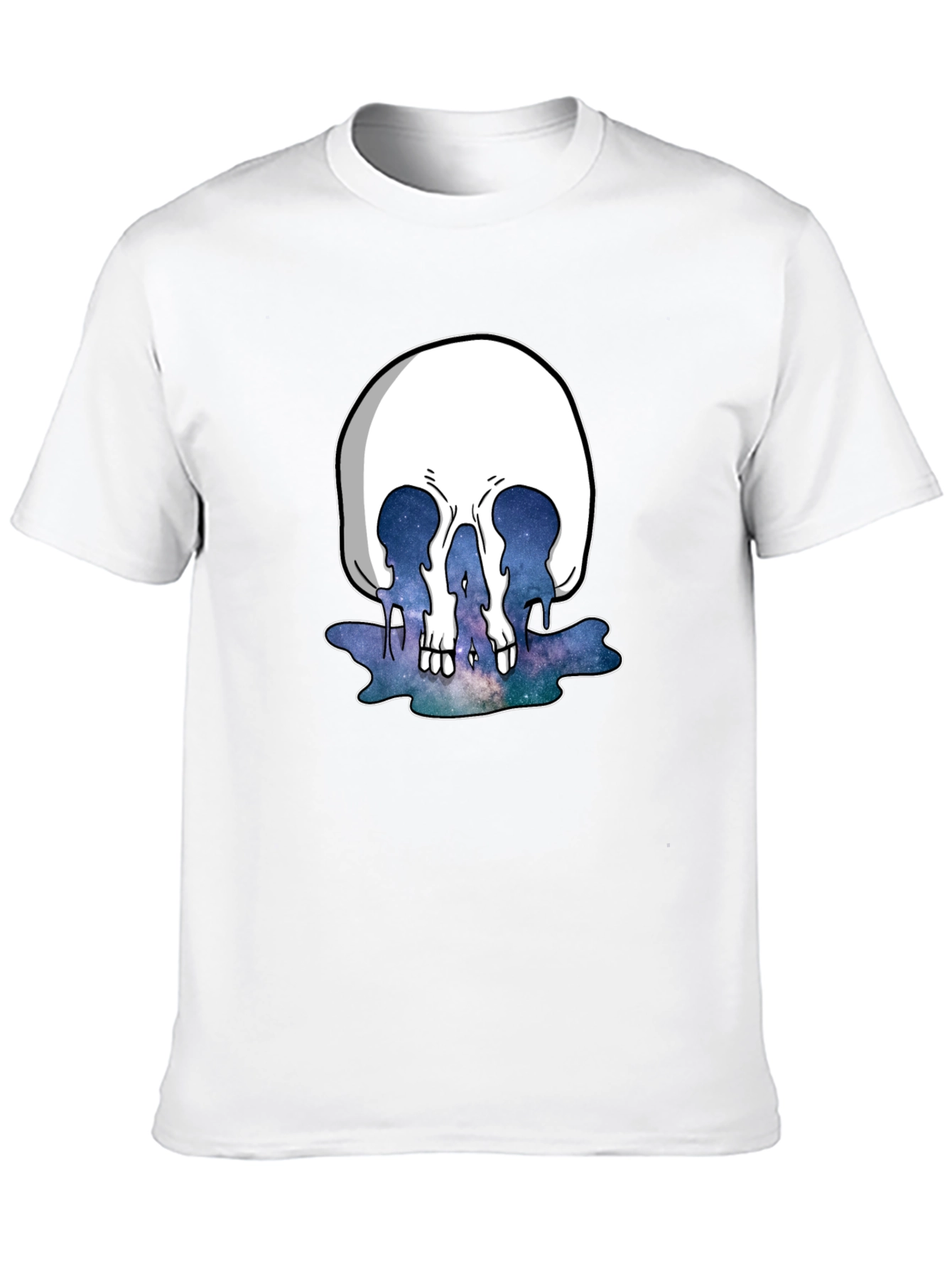 Melting Galaxy Skull T-Shirt - Unique Graphic Tee