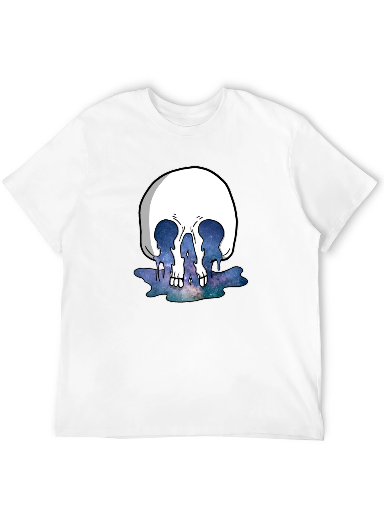Melting Galaxy Skull T-Shirt - Unique Graphic Tee