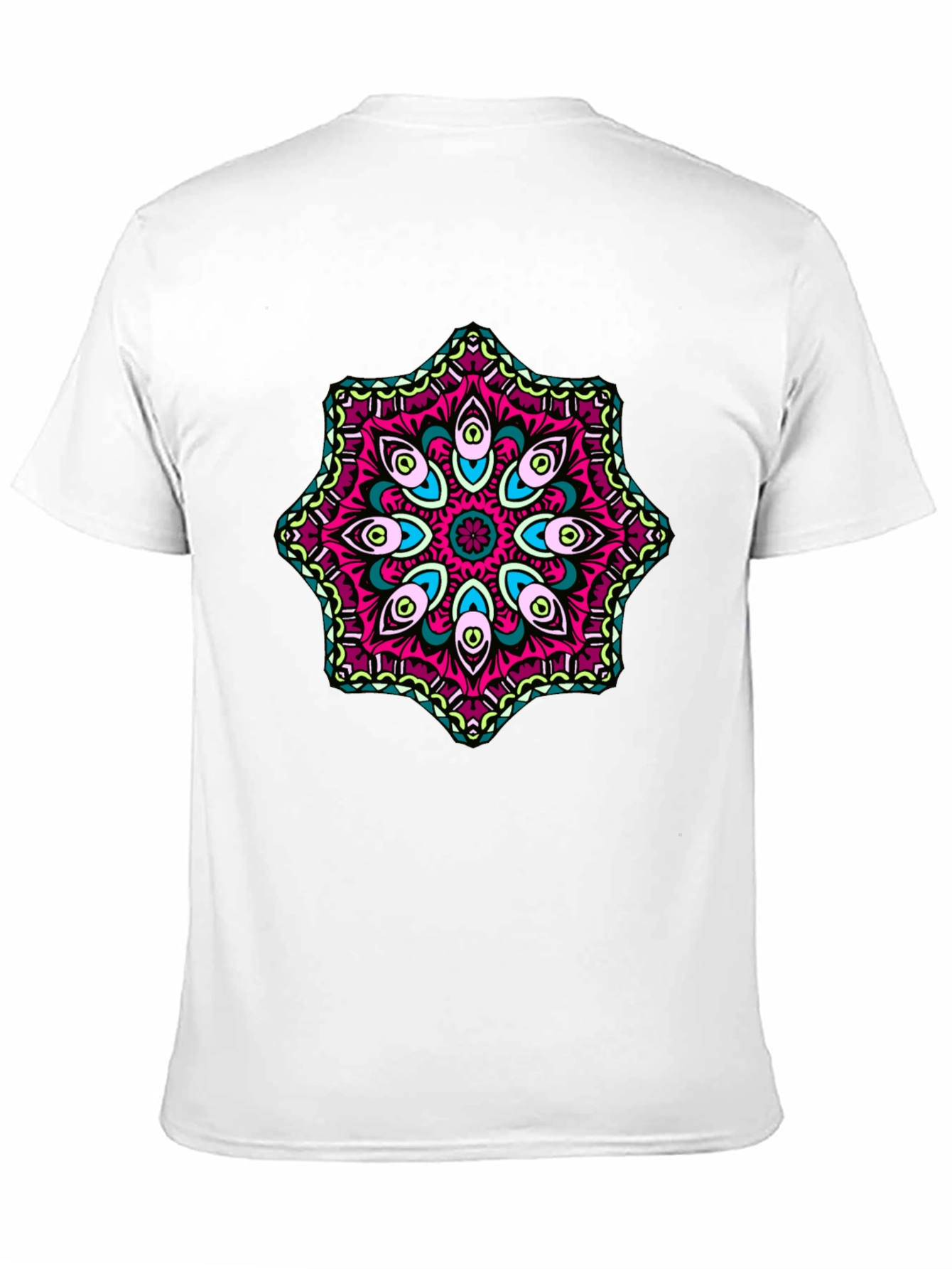 Mens Black T-Shirt with Mandala Design