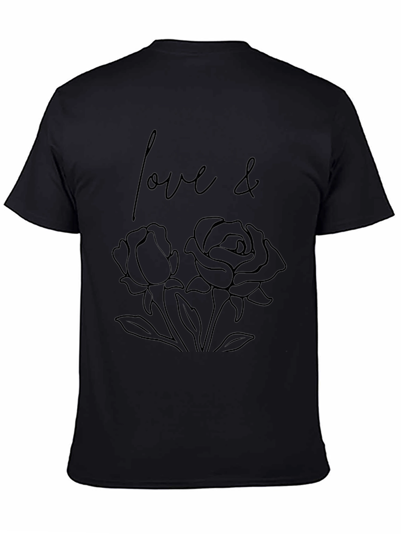 Love & Roses Graphic Tee - Stylish Black T-Shirt