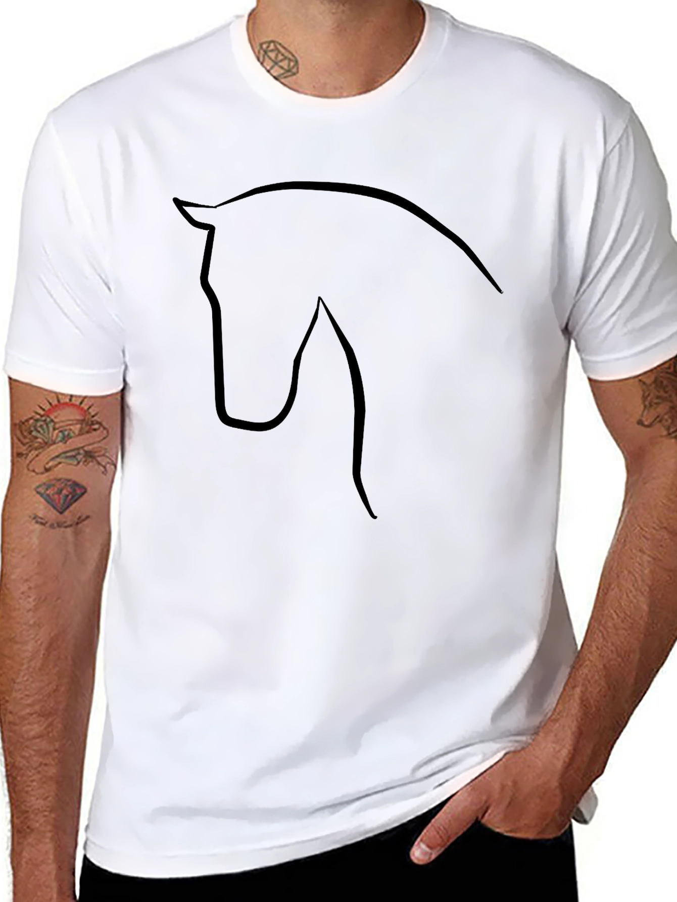 Horse Silhouette T-Shirt - Sleek Black Tee