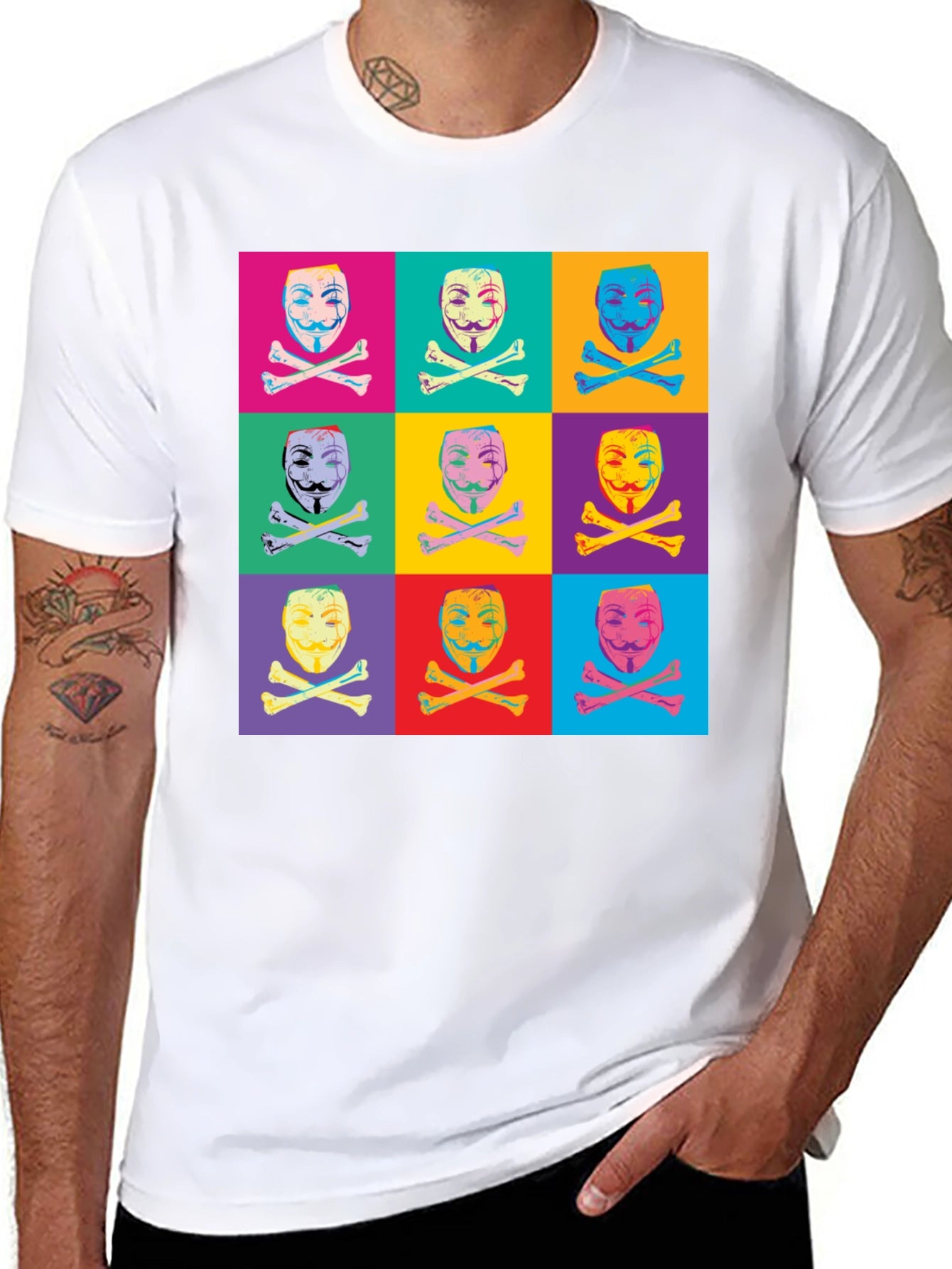 V for Vendetta Pop Art Graphic T-Shirt