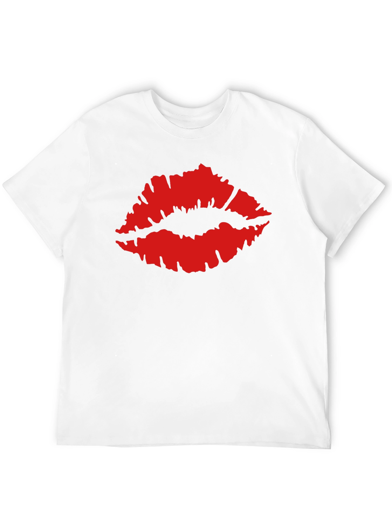 Kiss Lips Graphic Tee - Black Cotton T-Shirt