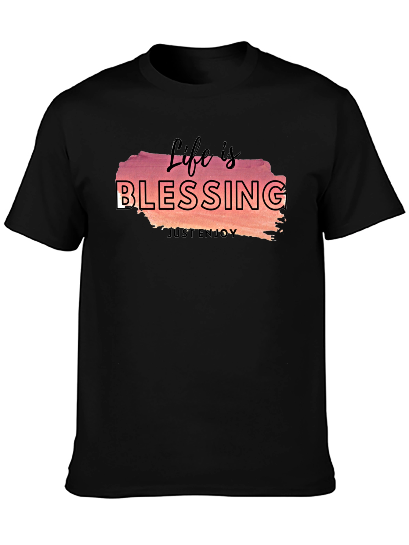 Life is Blessing Graphic Tee - Black