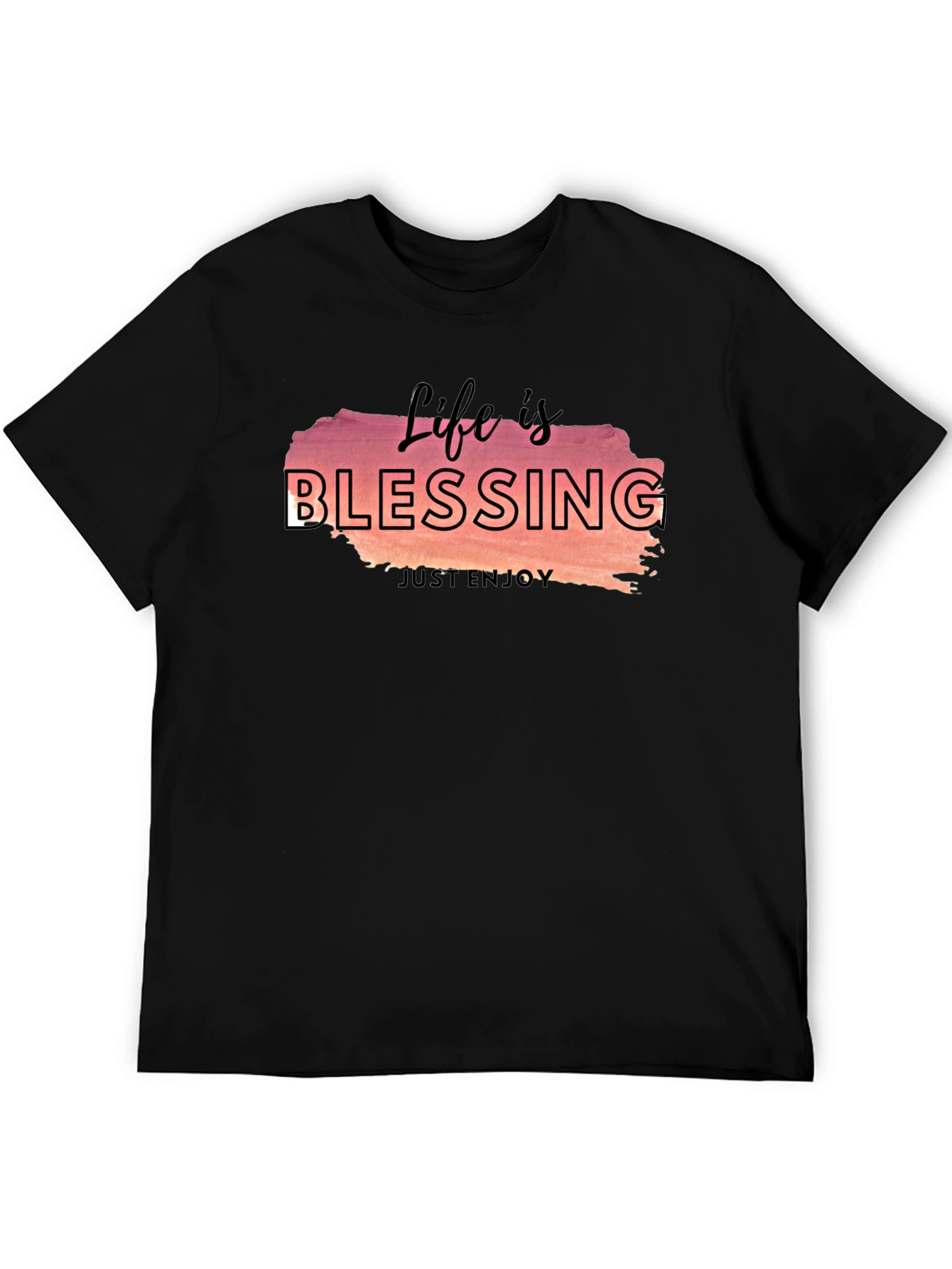 Life is Blessing Graphic Tee - Black