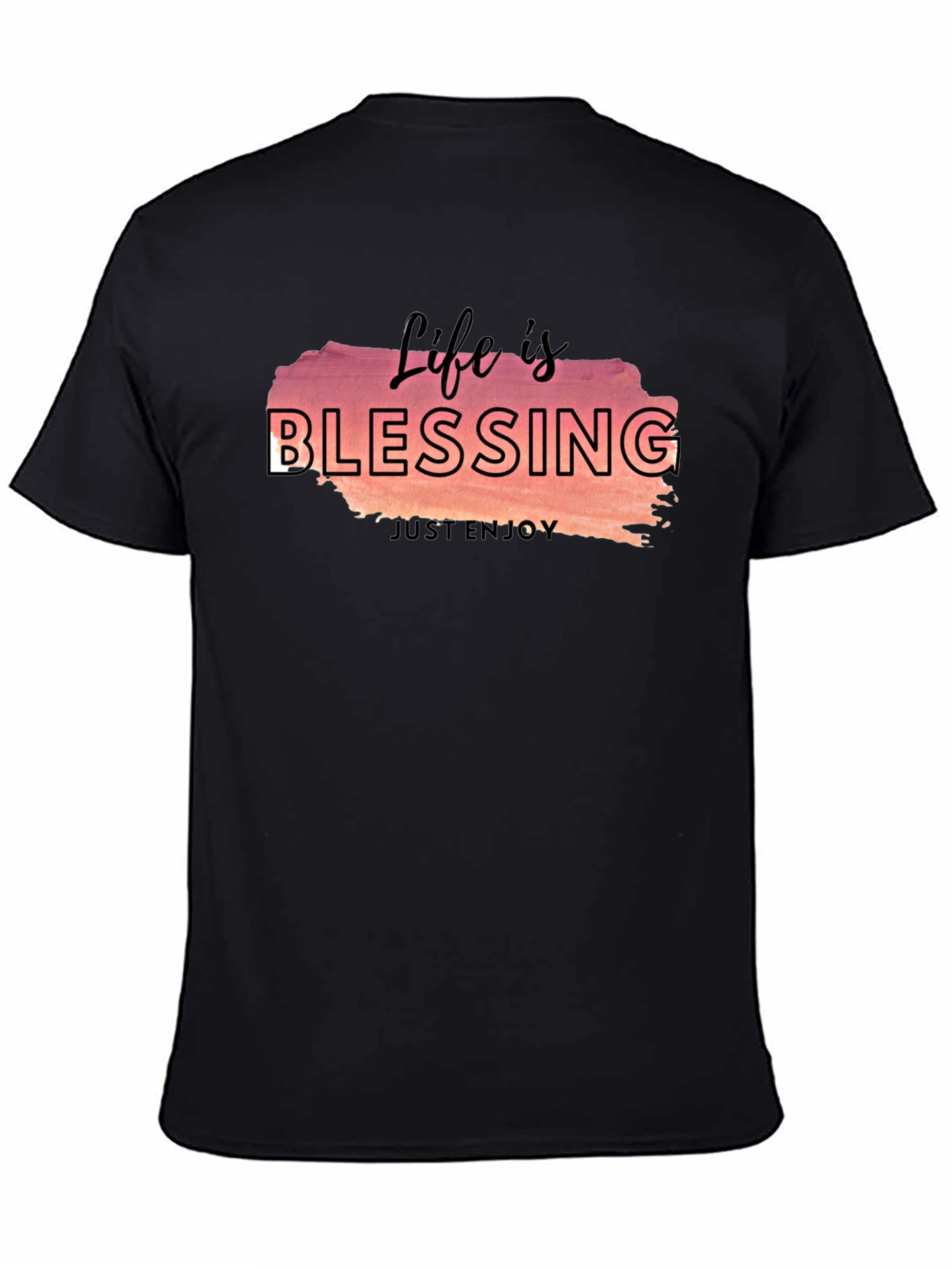 Life is Blessing Graphic Tee - Black