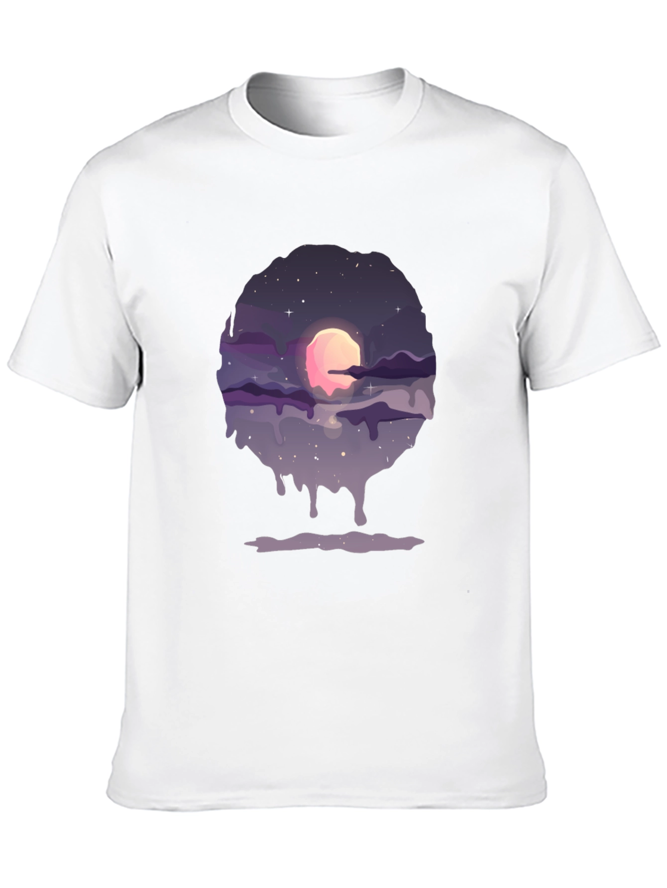 Galaxy Moon Drip Graphic T-Shirt