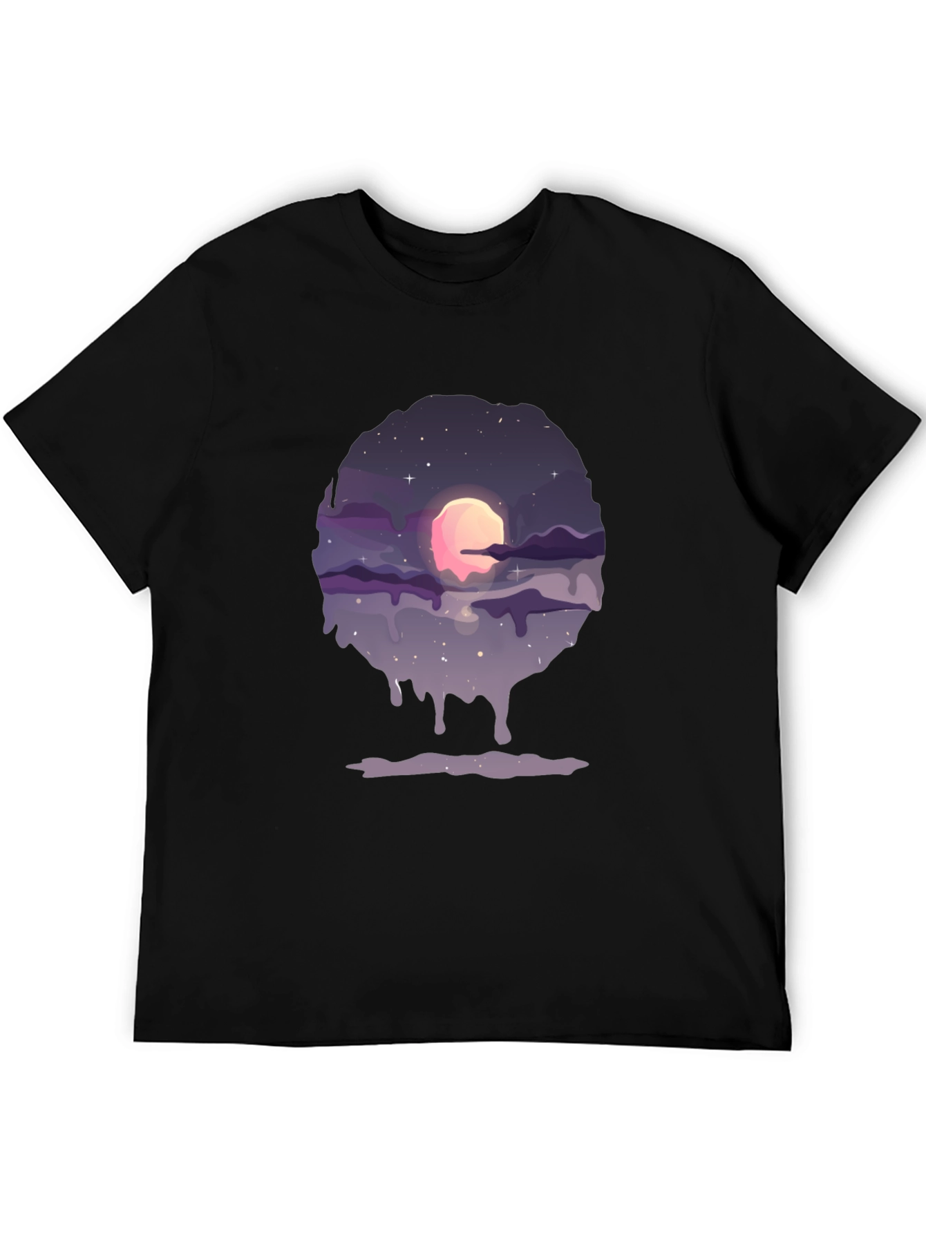 Galaxy Moon Drip Graphic T-Shirt
