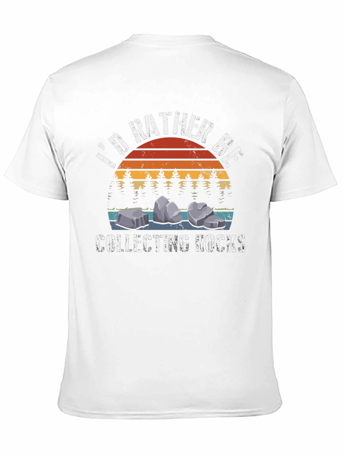 Id Rather Be Collecting Rocks Black T-Shirt