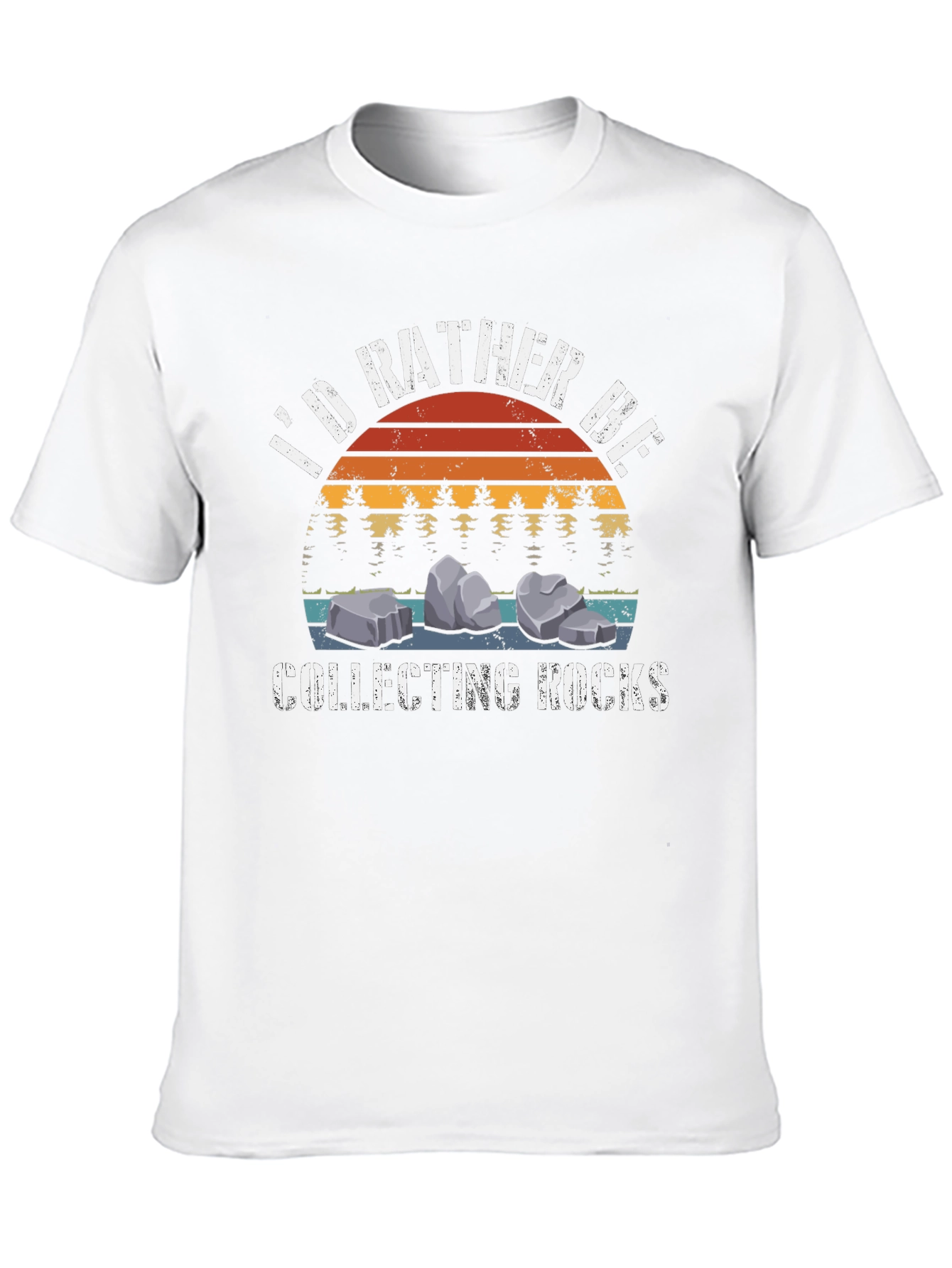 Id Rather Be Collecting Rocks Black T-Shirt