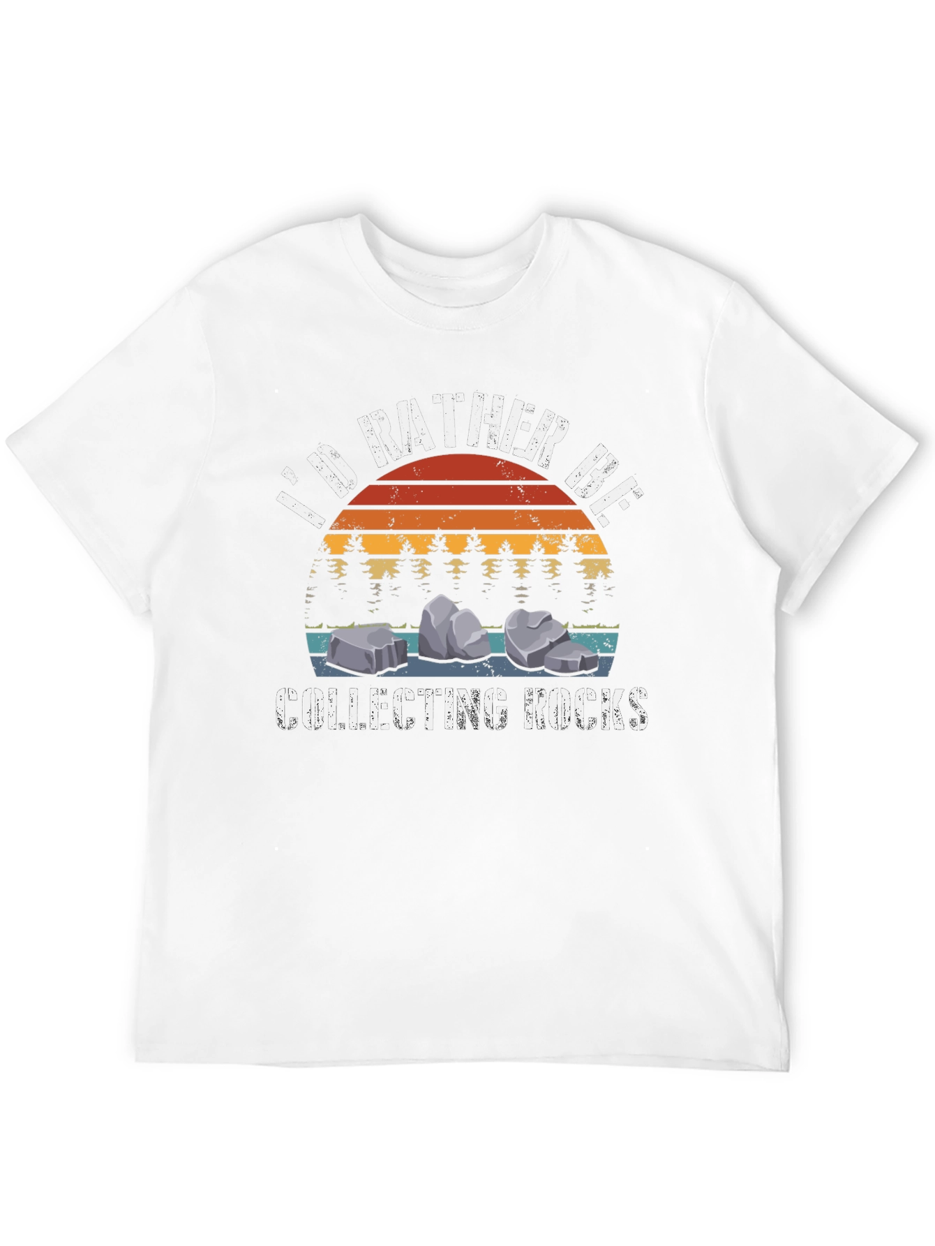 Id Rather Be Collecting Rocks Black T-Shirt