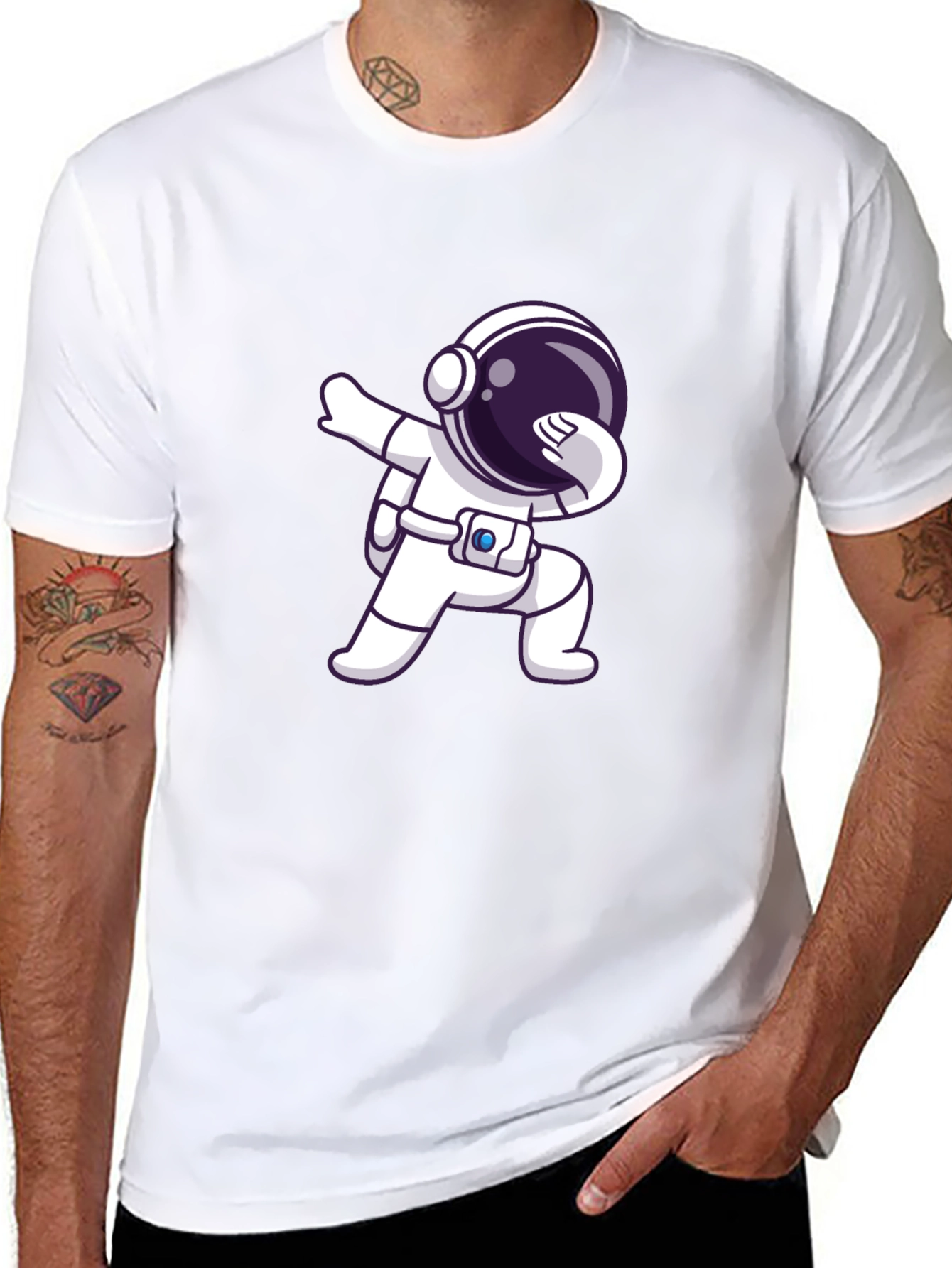 Astronaut Dab Black T-Shirt - Space Lover Gift