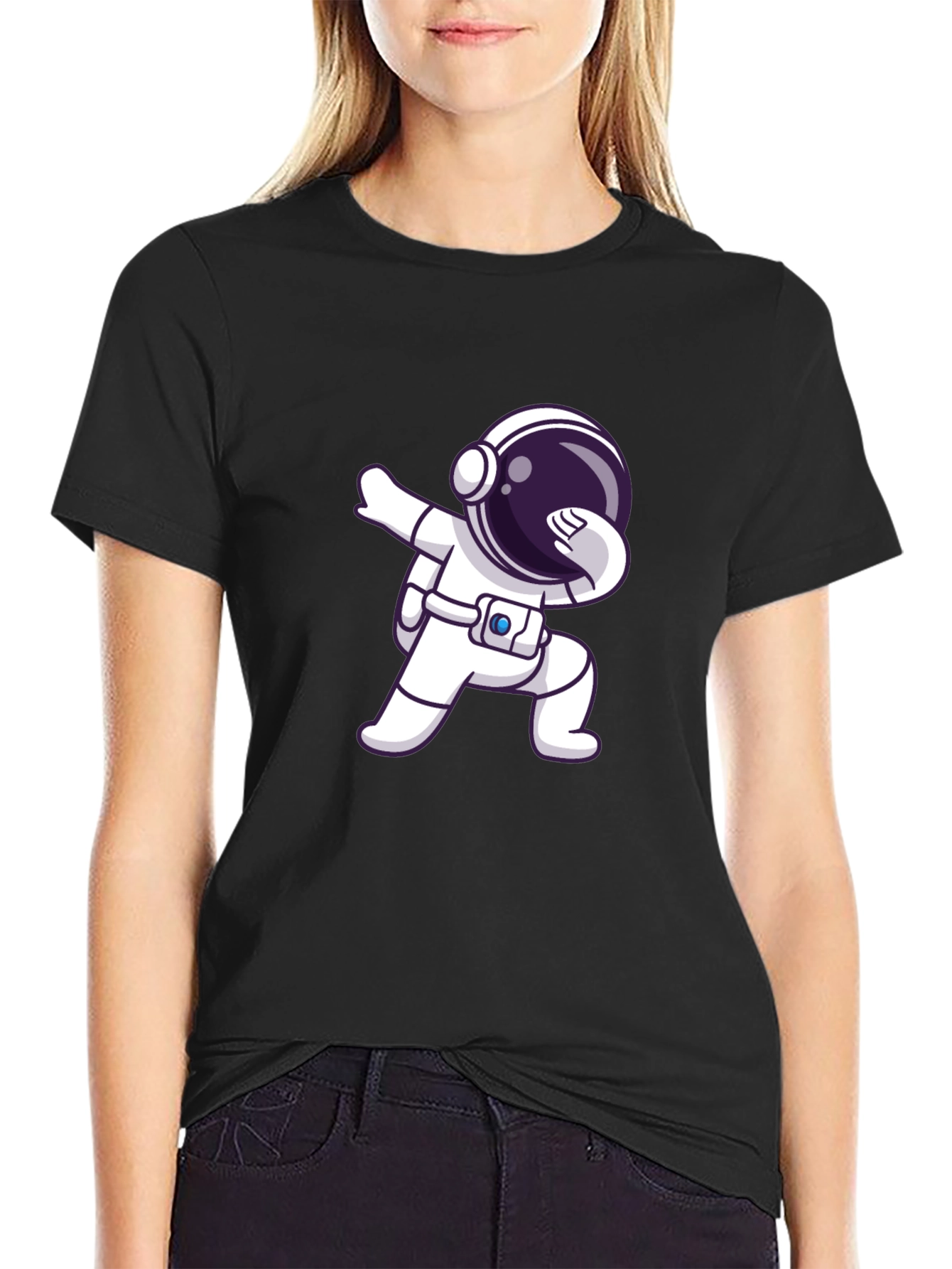 Astronaut Dab Black T-Shirt - Space Lover Gift