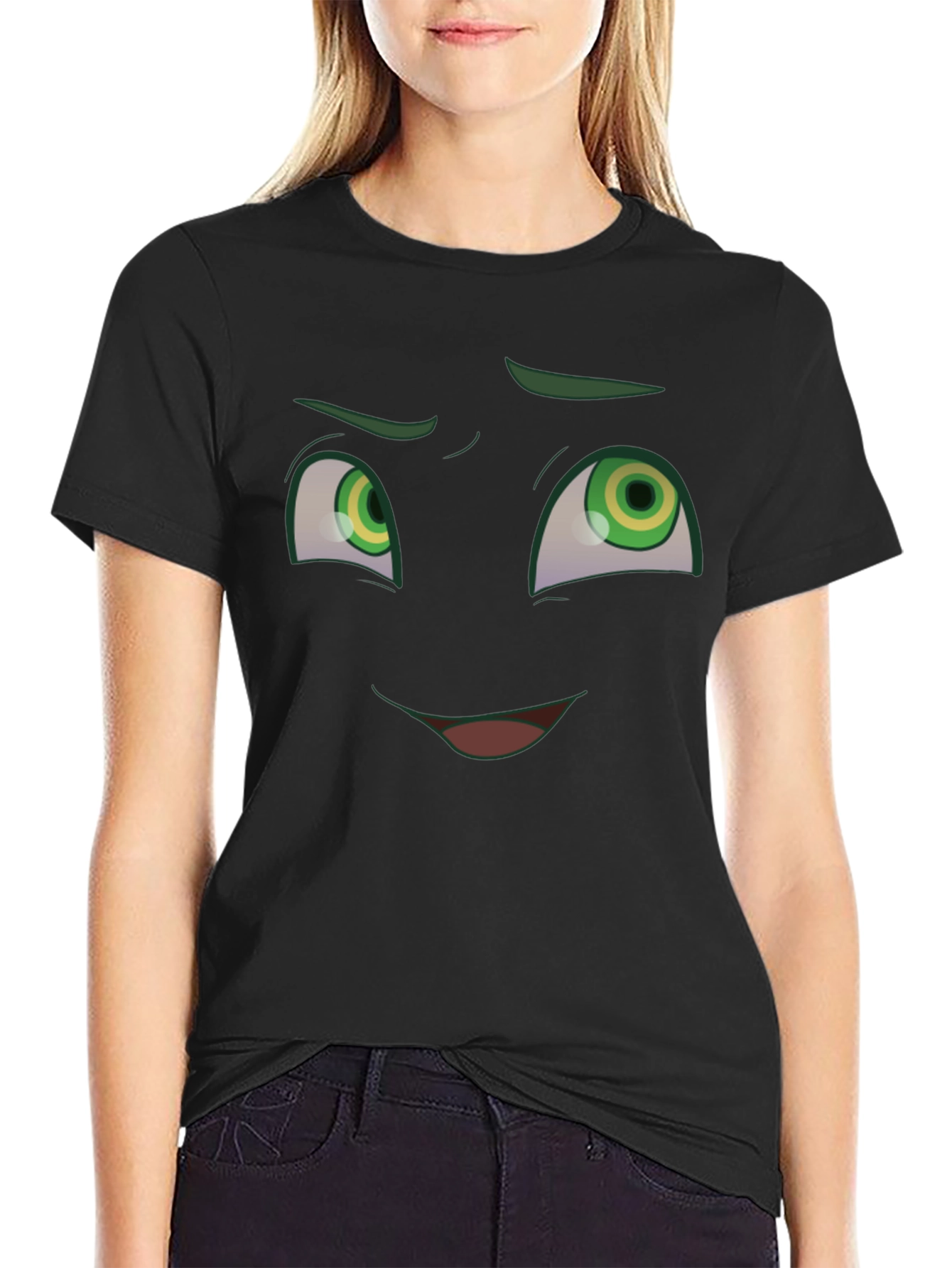 Funny Cartoon Face Graphic T-Shirt