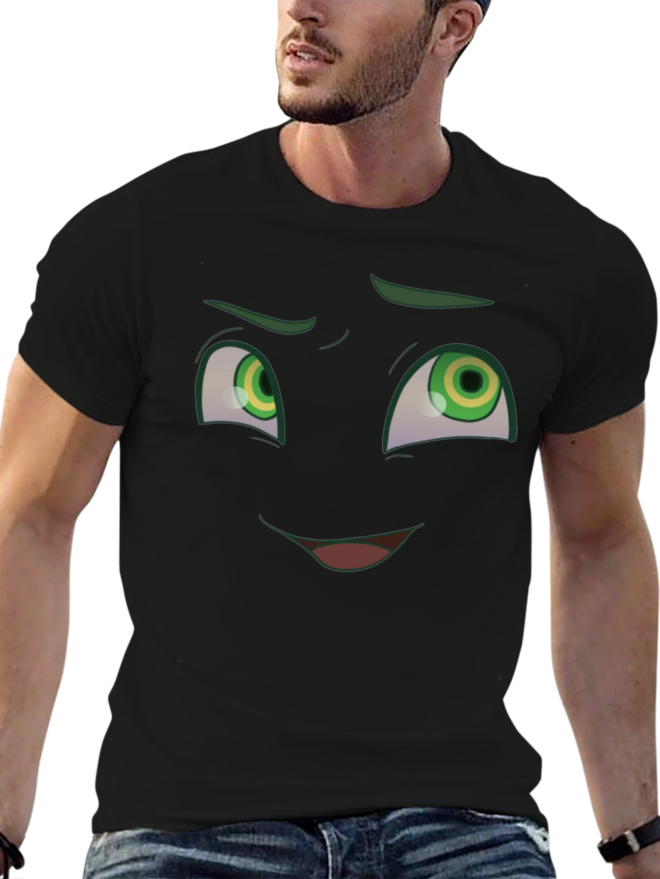 Funny Cartoon Face Graphic T-Shirt