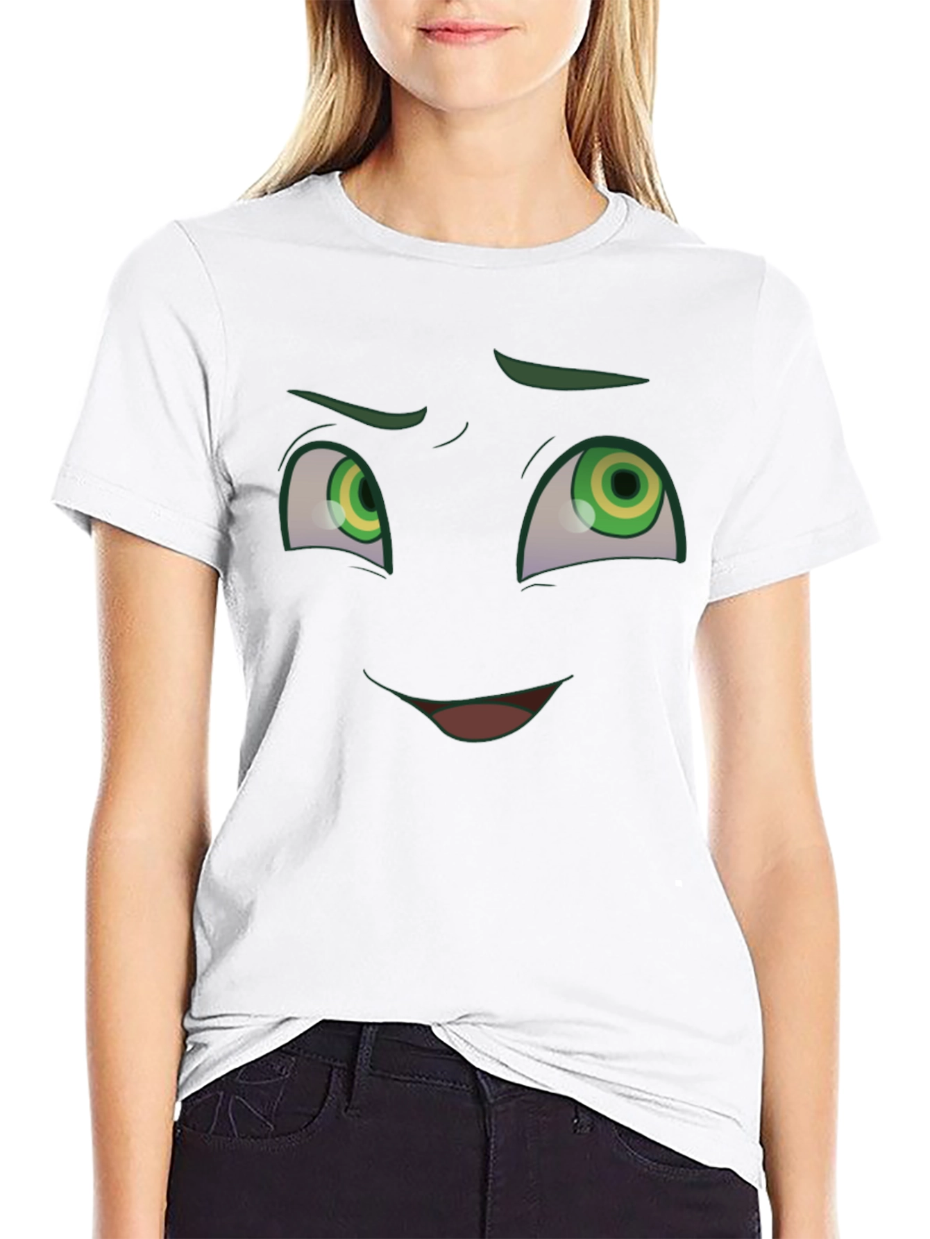 Funny Cartoon Face Graphic T-Shirt