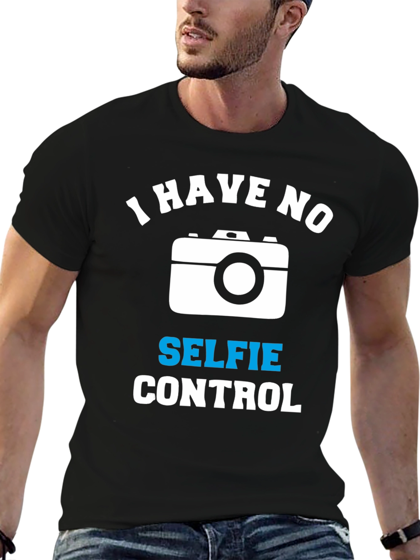 Funny Selfie Control Graphic T-Shirt