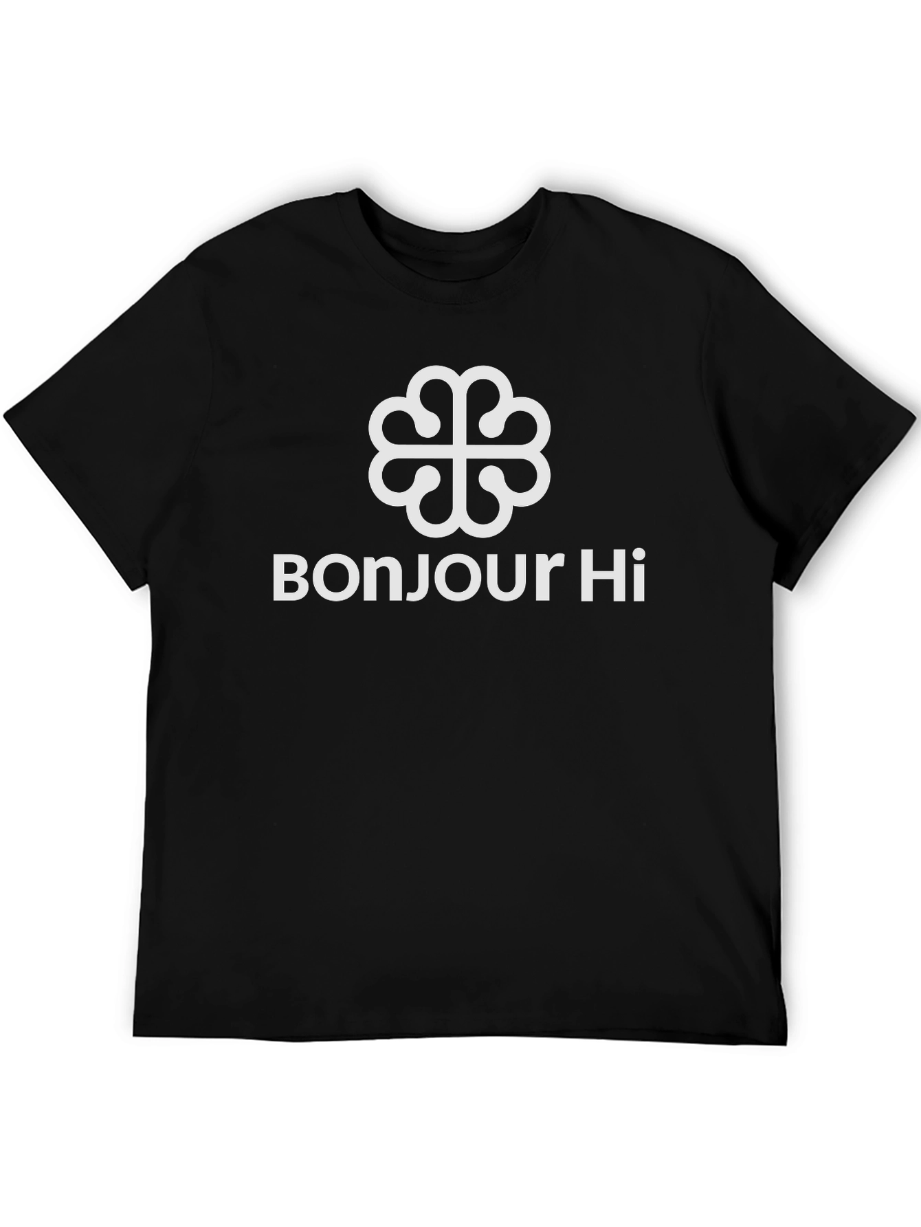 Bonjour Hi T-Shirt - Black Cotton Tee