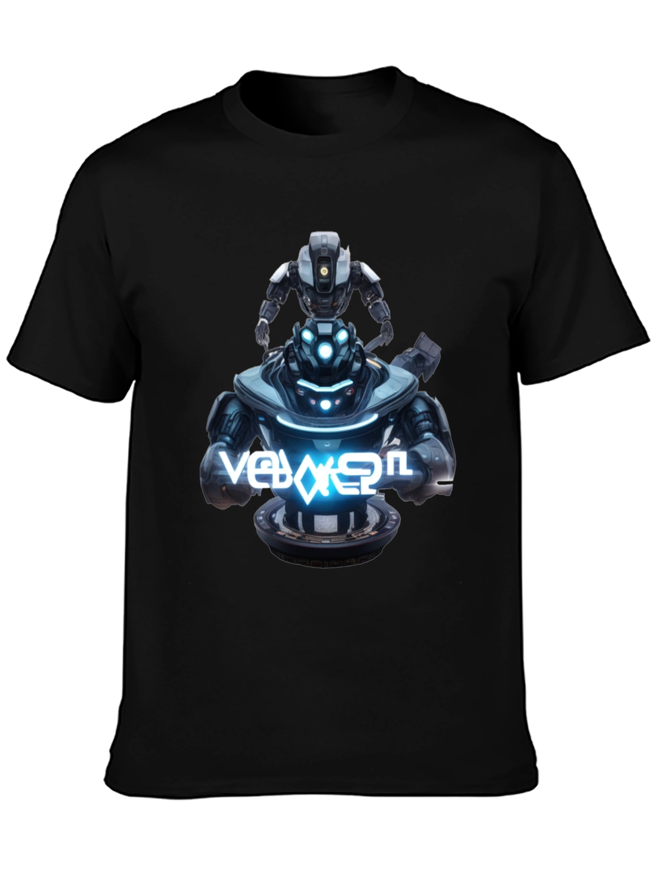 Robot Duo Black Graphic Tee