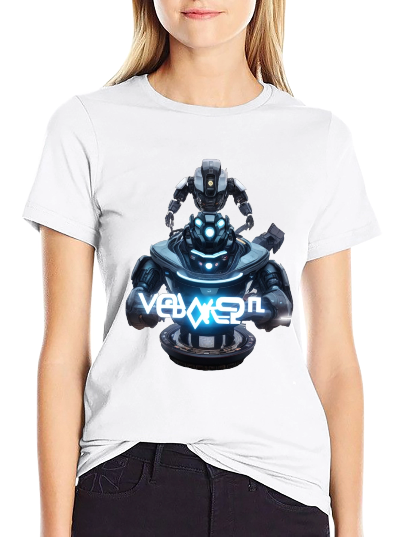 Robot Duo Black Graphic Tee