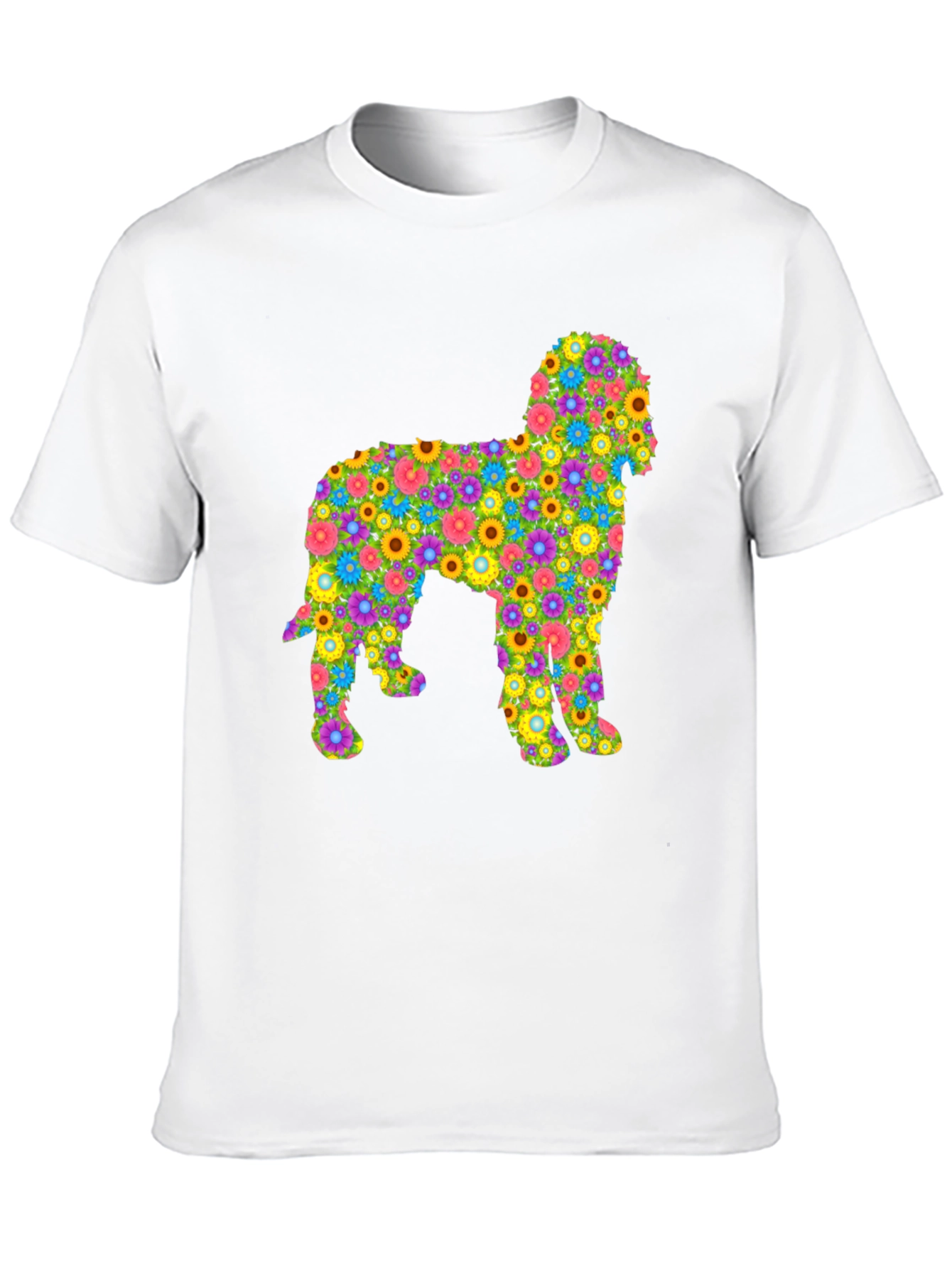 Floral Dog Graphic T-Shirt - Unique Design