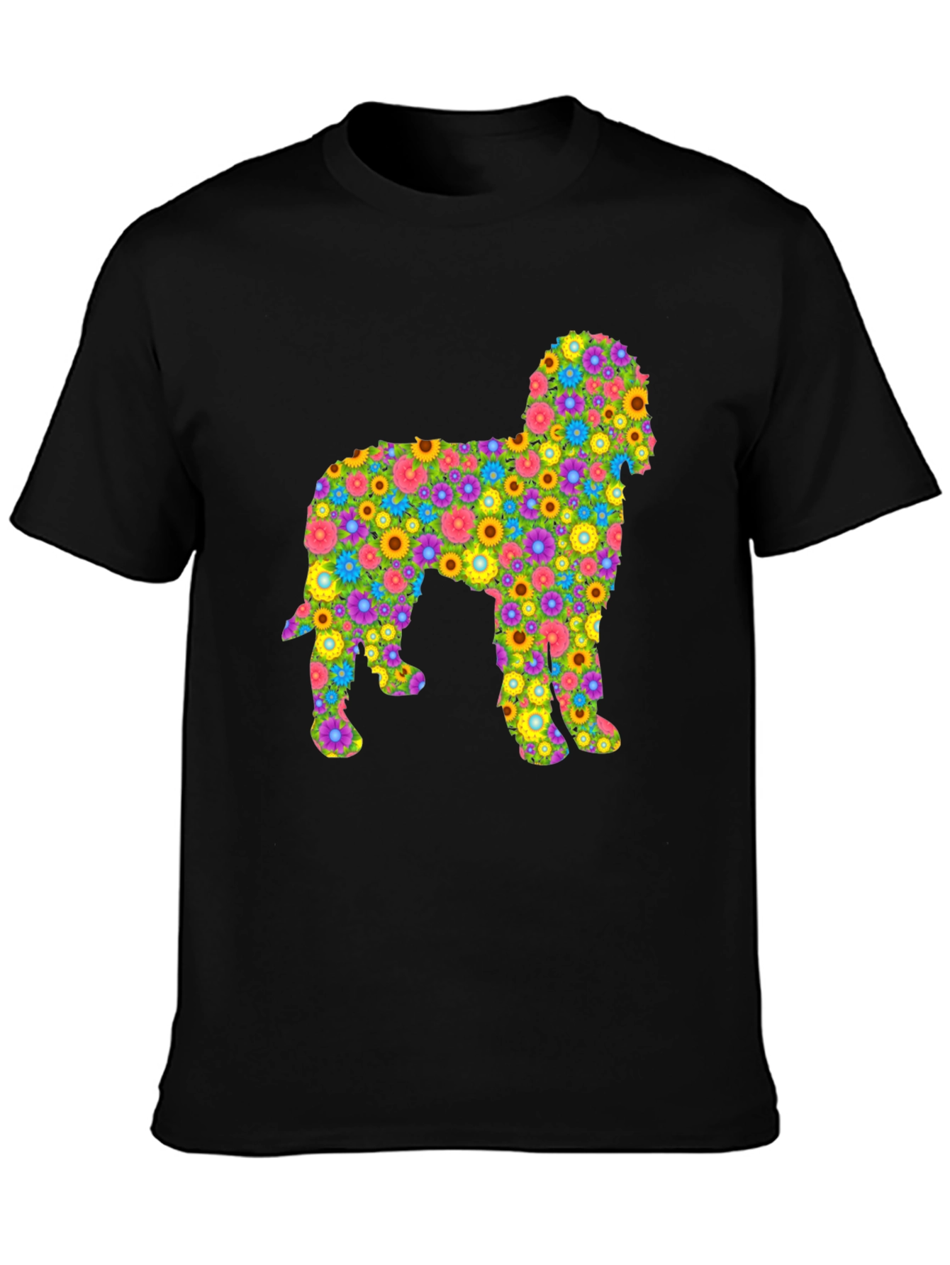 Floral Dog Graphic T-Shirt - Unique Design