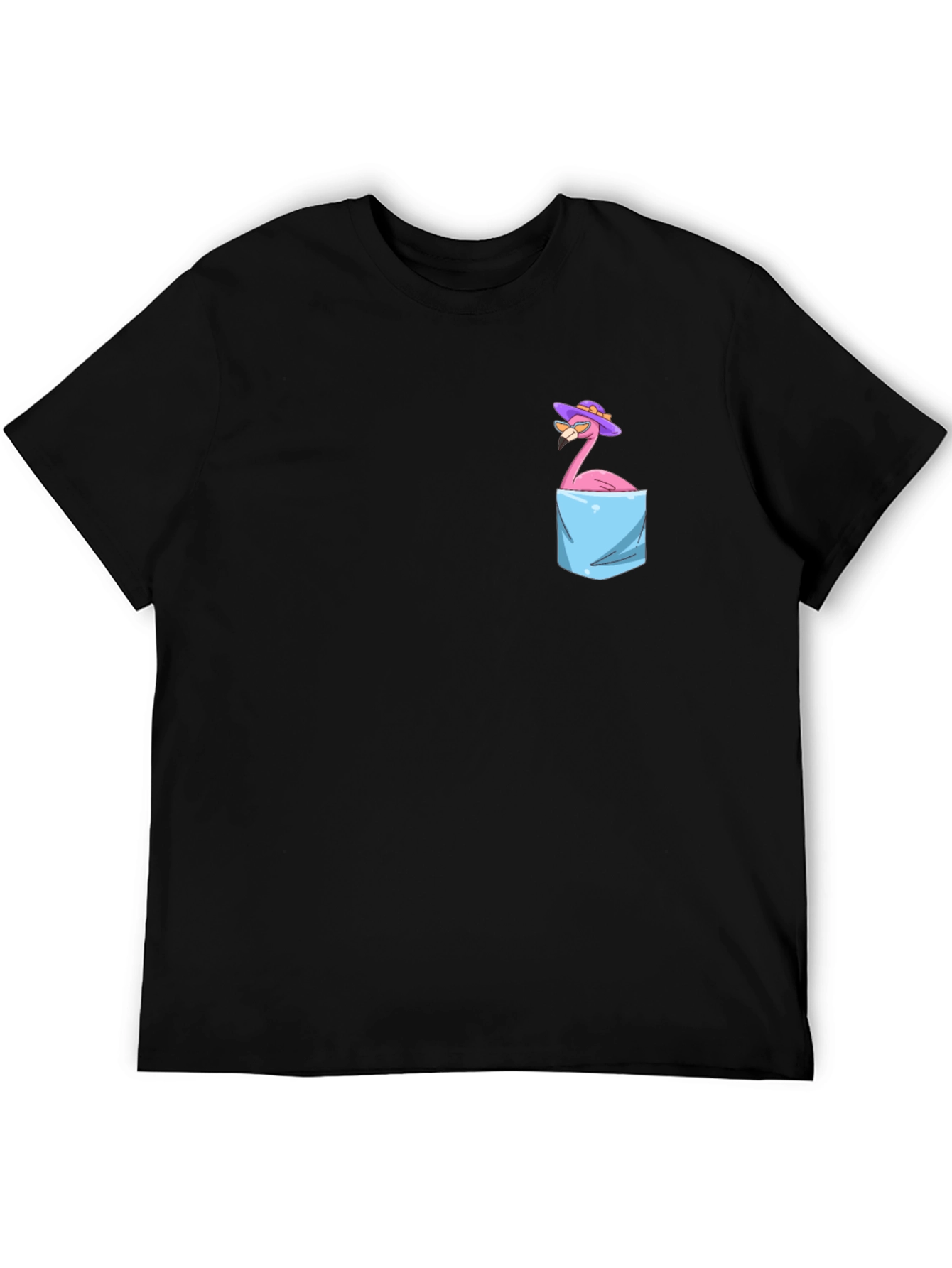 Flamingo in Pocket T-Shirt - Funny Graphic Tee
