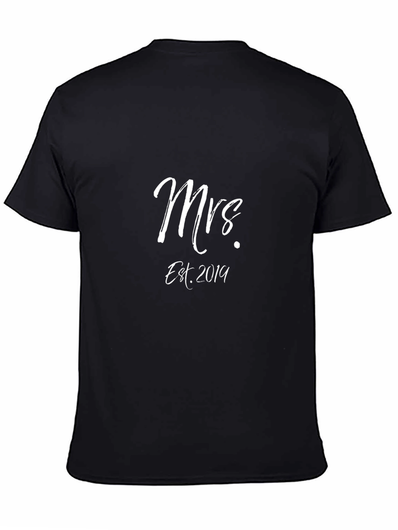 Mrs. Est. 2019 Black T-Shirt - Wedding Anniversary Gift