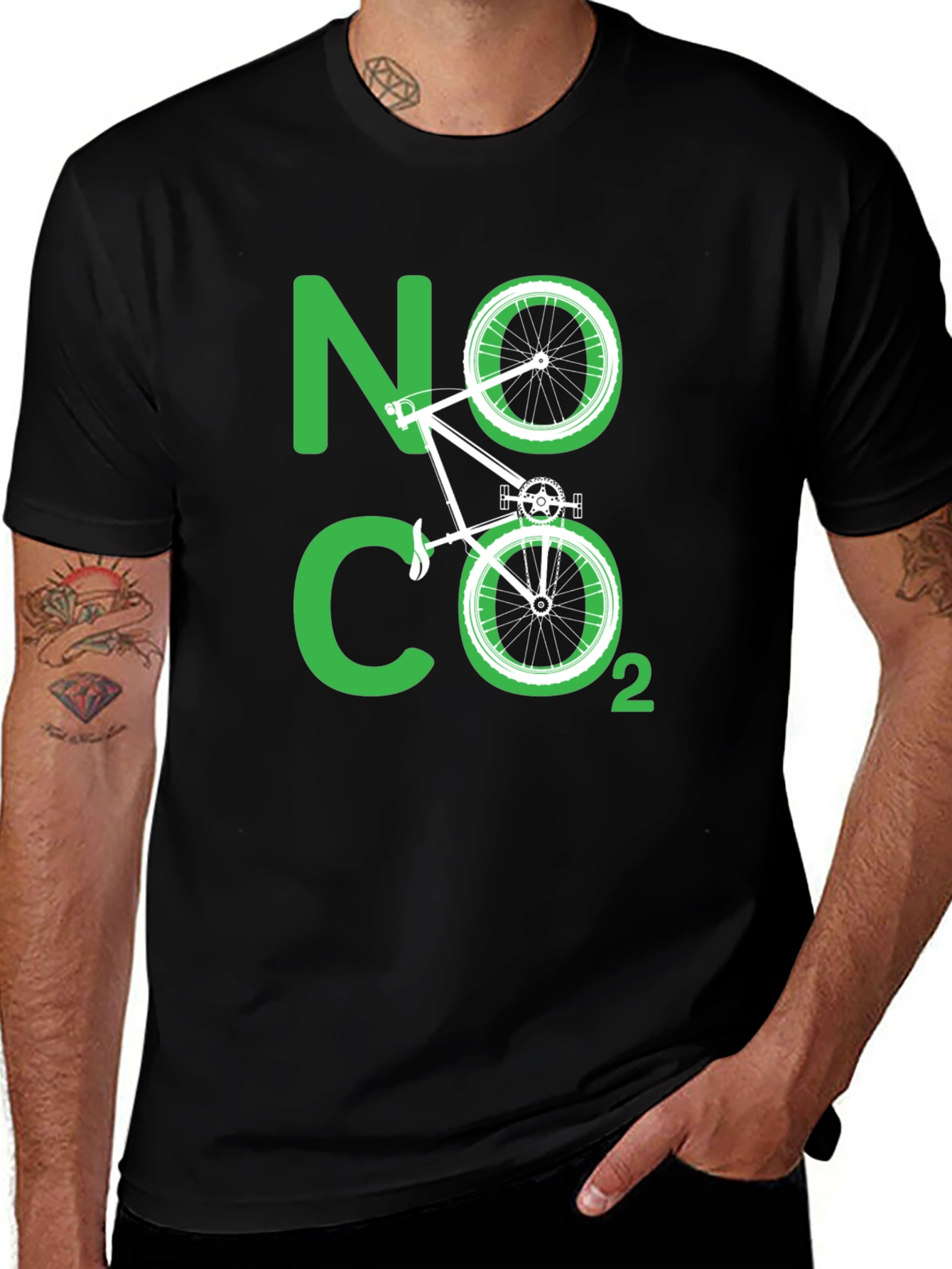 Eco-Friendly No CO2 Bicycle T-Shirt