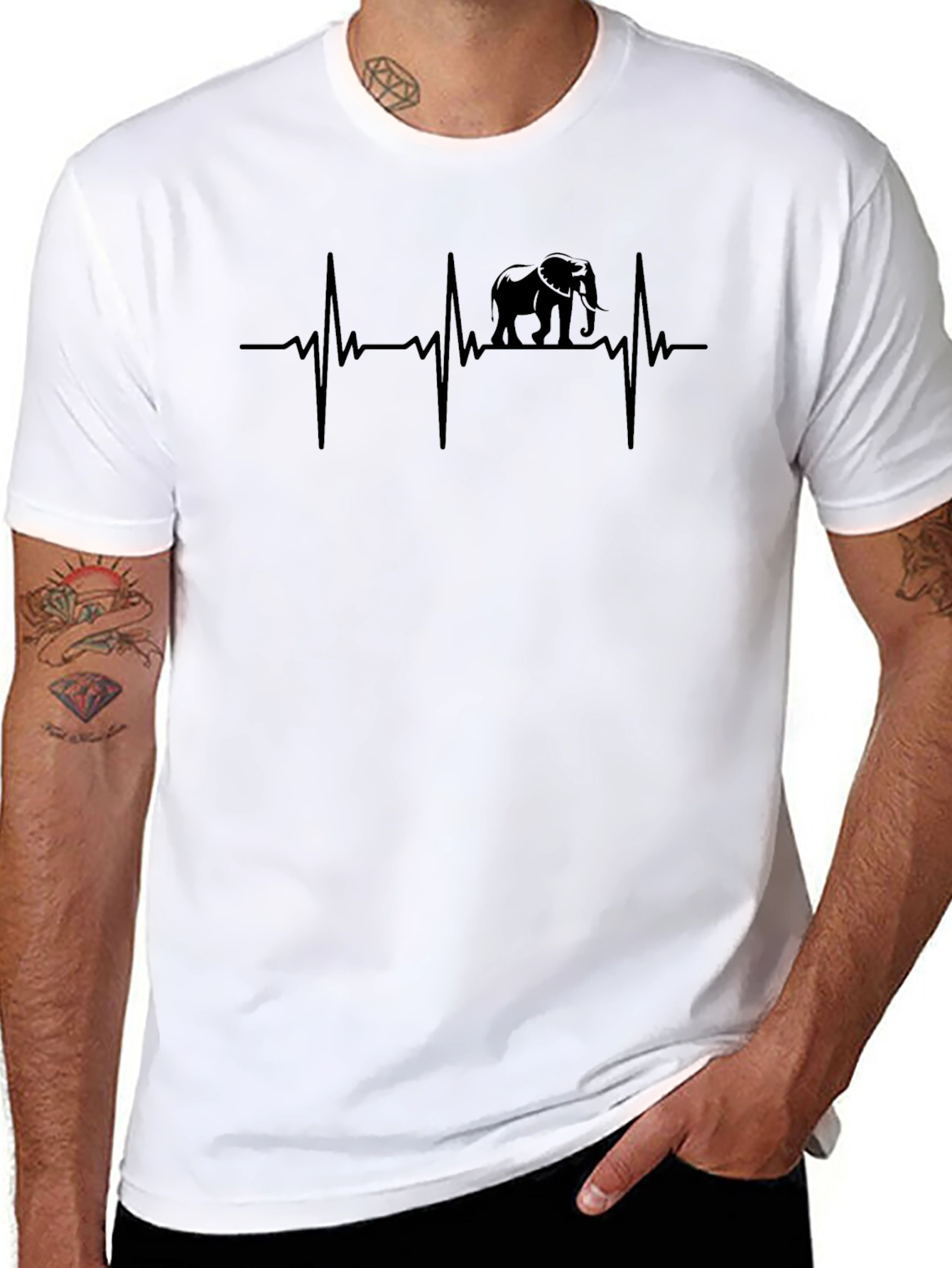 Elephant Heartbeat T-Shirt - Animal Lover Tee