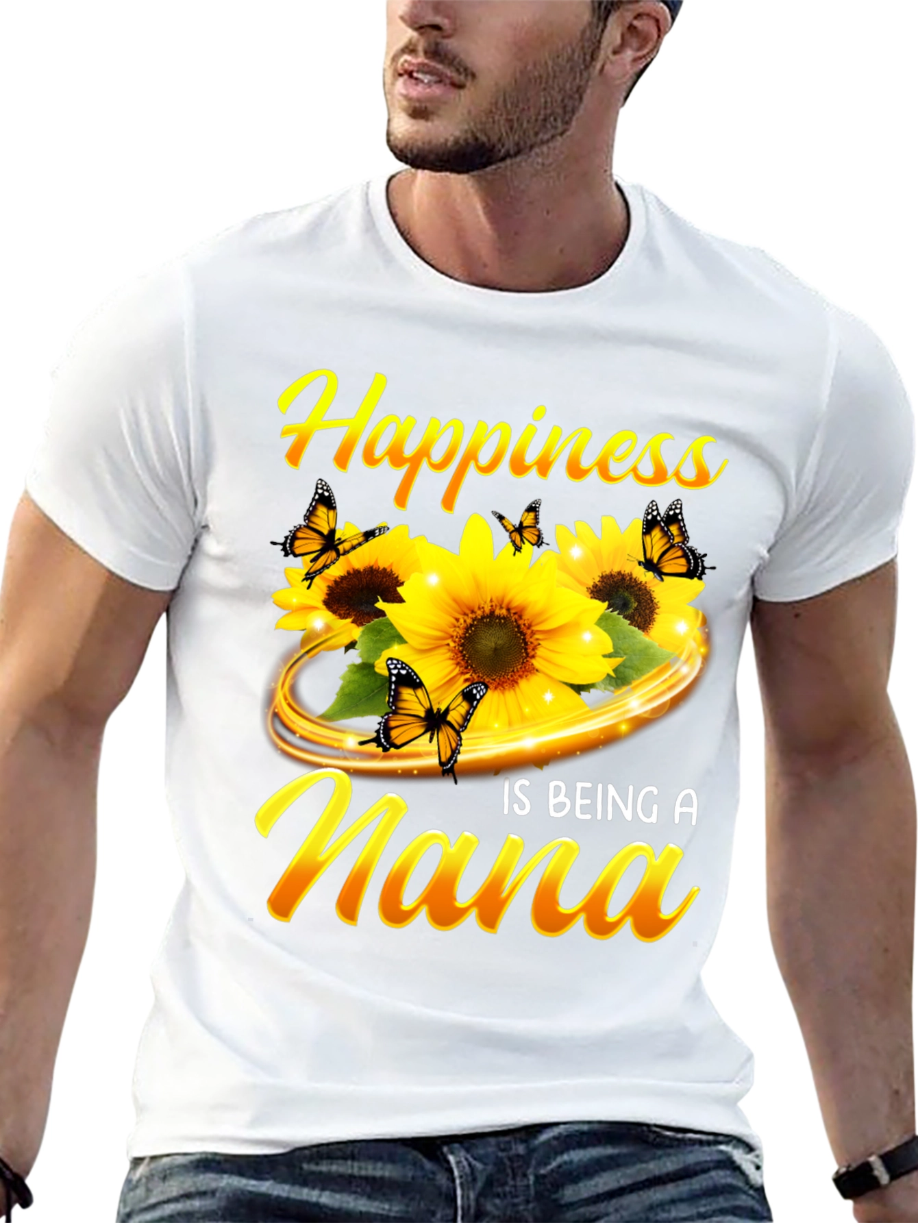 Happiness is Being A Nana Sunflower Graphic Tee