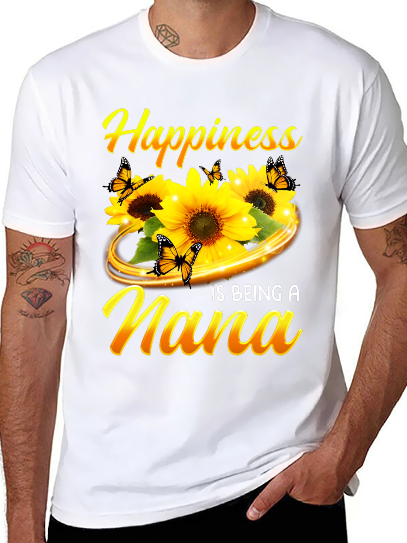 Happiness is Being A Nana Sunflower Graphic Tee