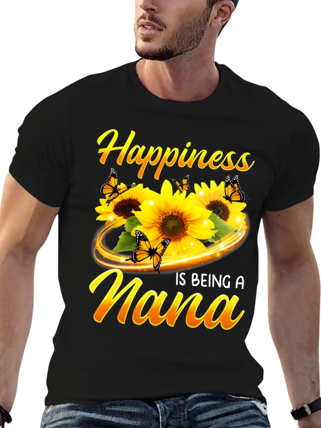Happiness is Being A Nana Sunflower Graphic Tee
