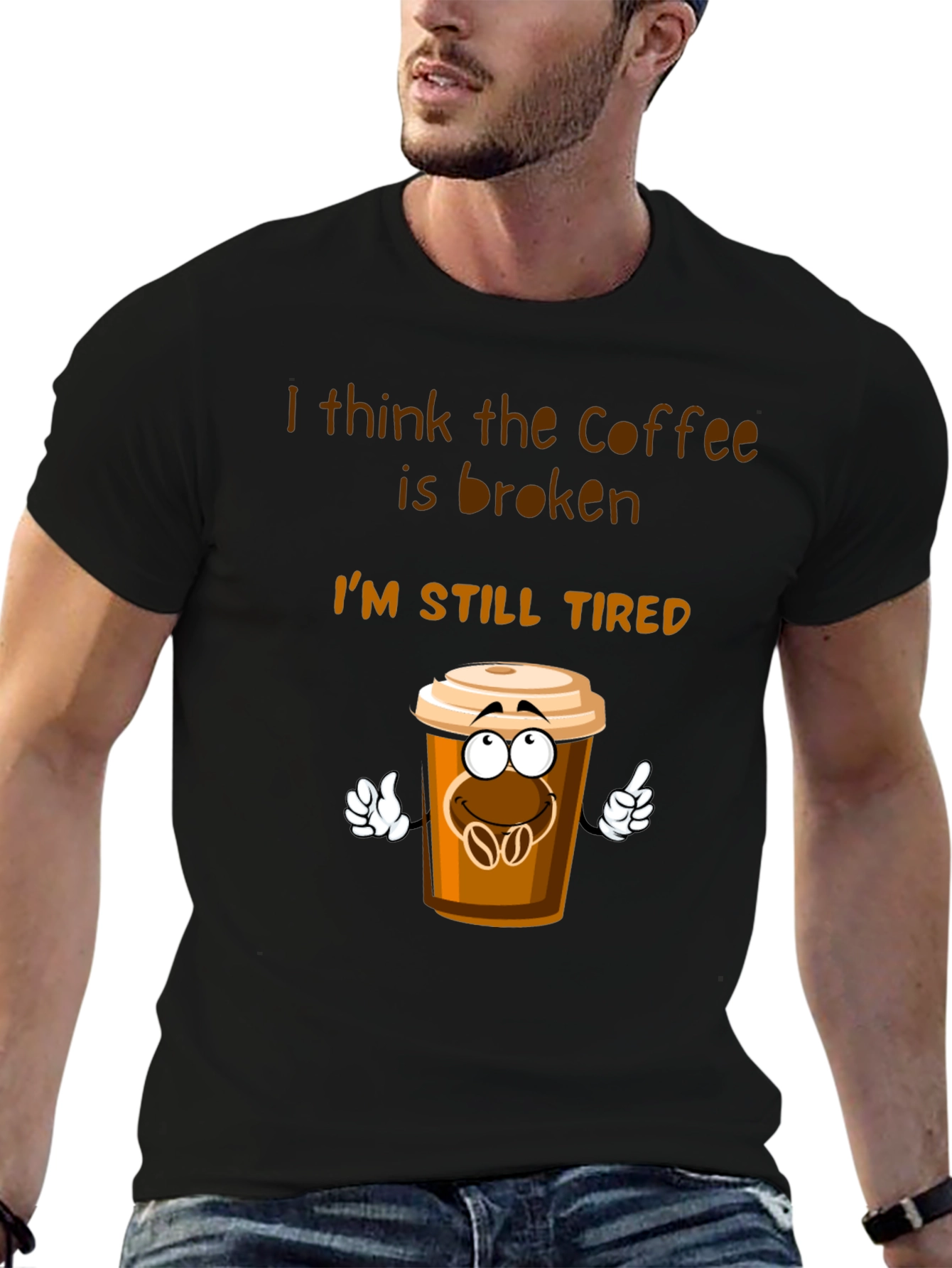Coffee is Broken T-Shirt Funny Tired Graphic Tee