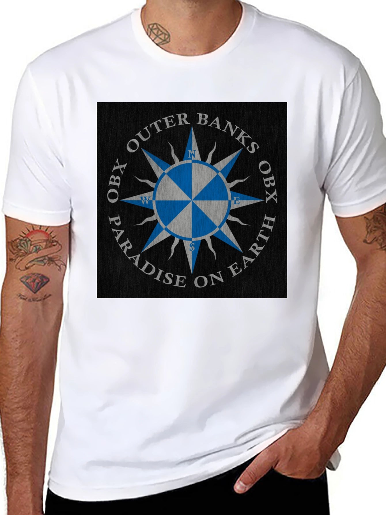 Outer Banks OBX Paradise Compass Graphic T-Shirt