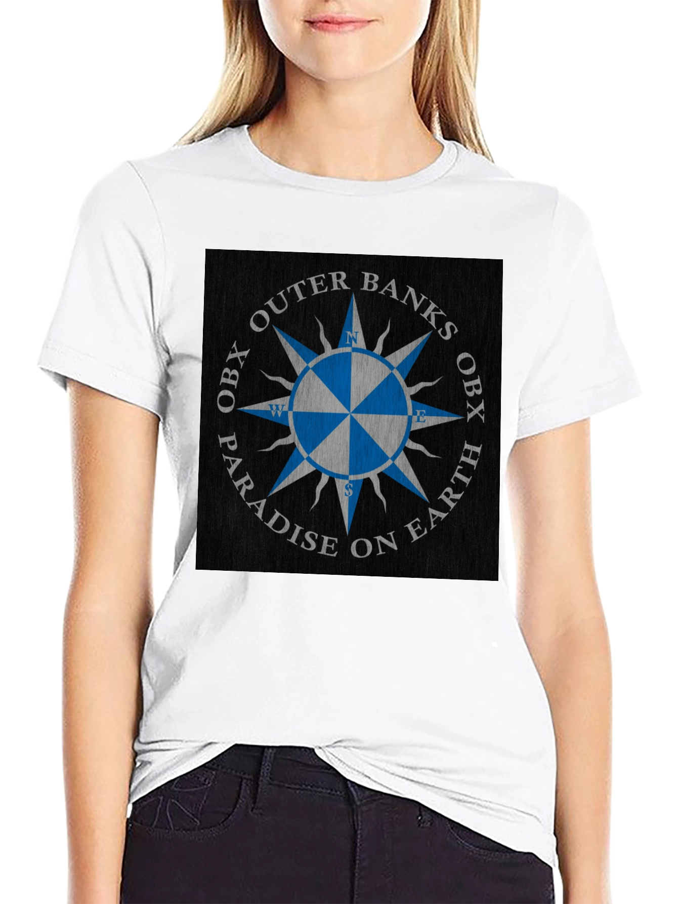 Outer Banks OBX Paradise Compass Graphic T-Shirt