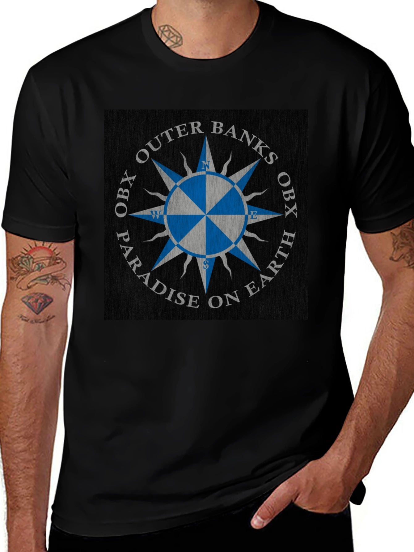 Outer Banks OBX Paradise Compass Graphic T-Shirt