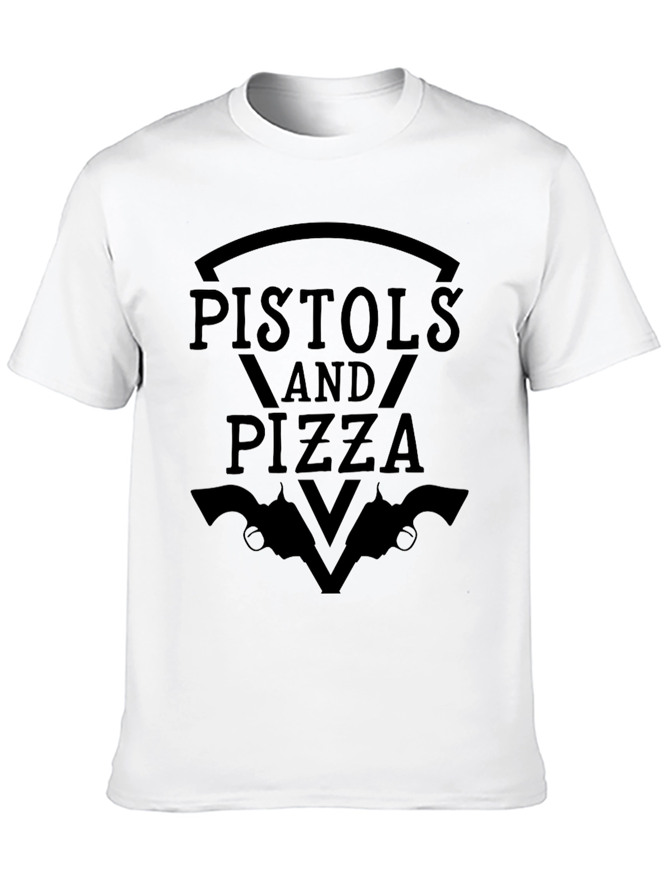 Pistols and Pizza Graphic T-Shirt - Black
