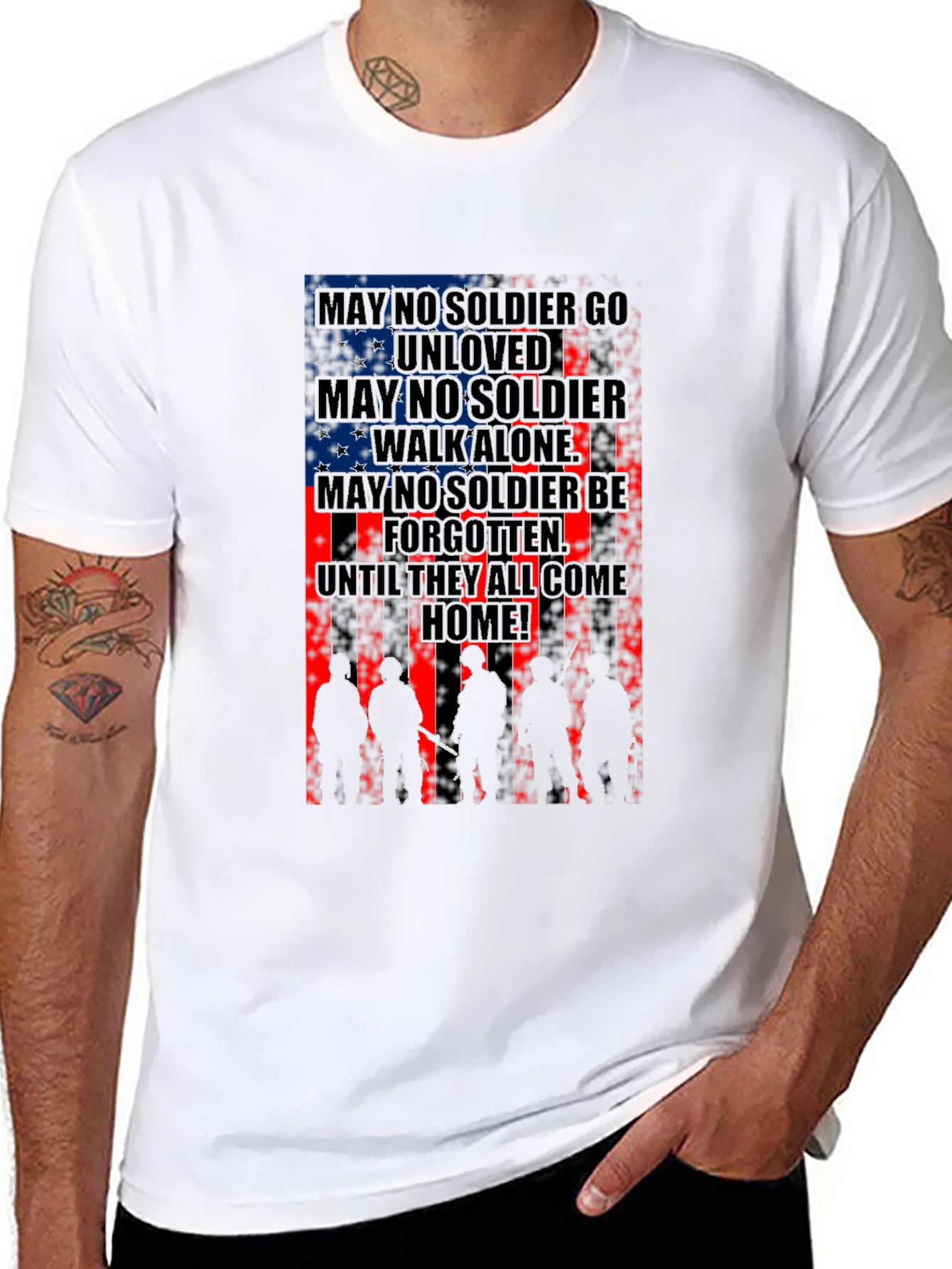 Patriotic Soldier Silhouette T-Shirt