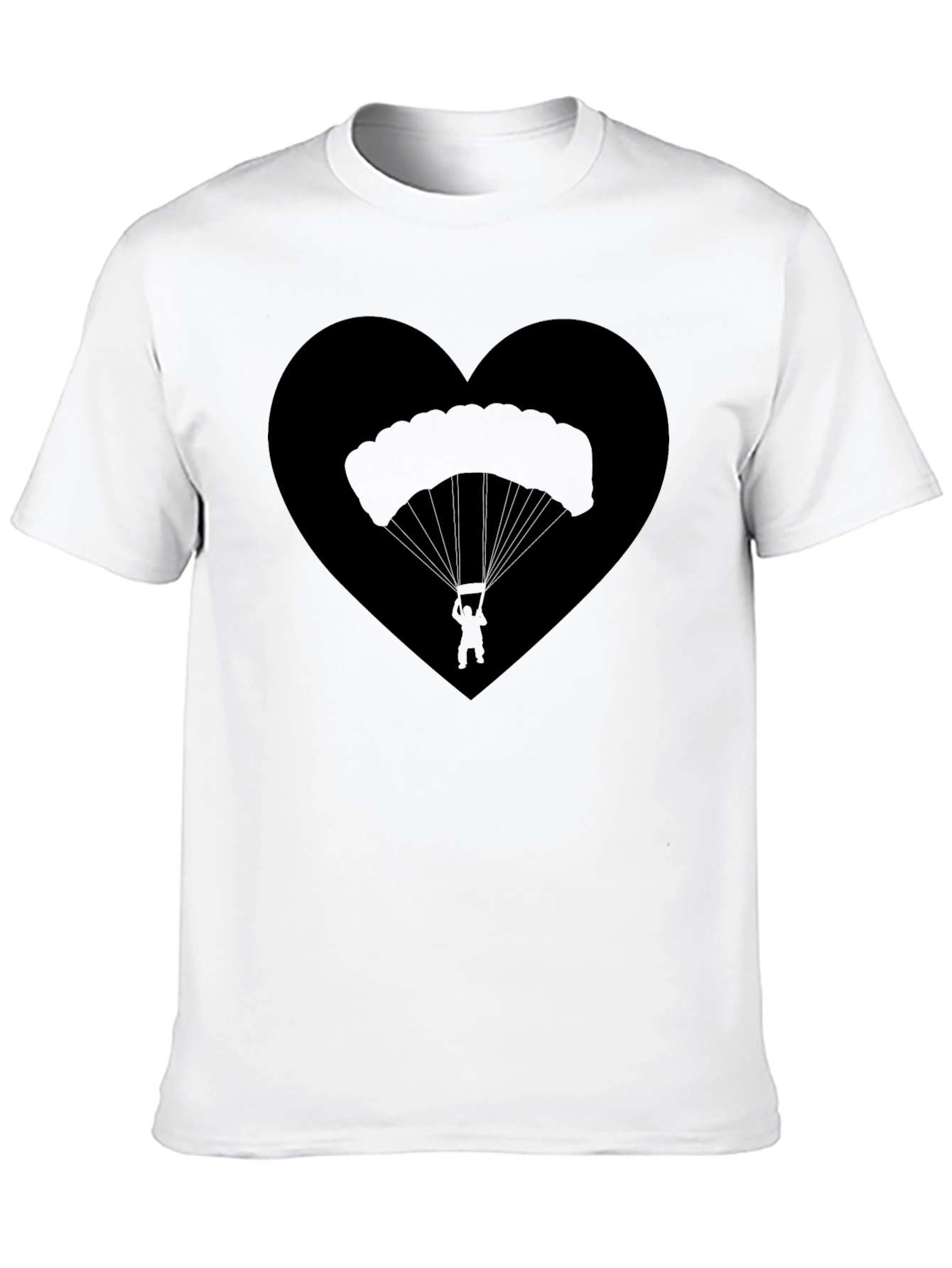 Black Parachute Heart T-Shirt