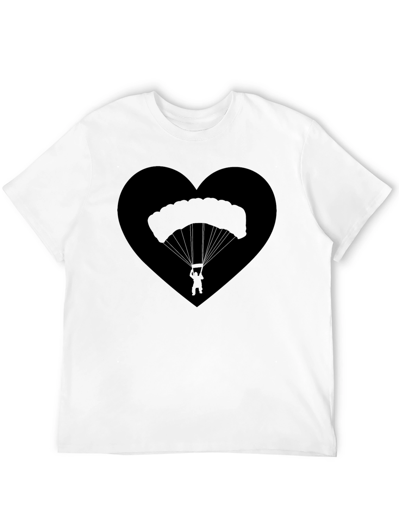 Black Parachute Heart T-Shirt