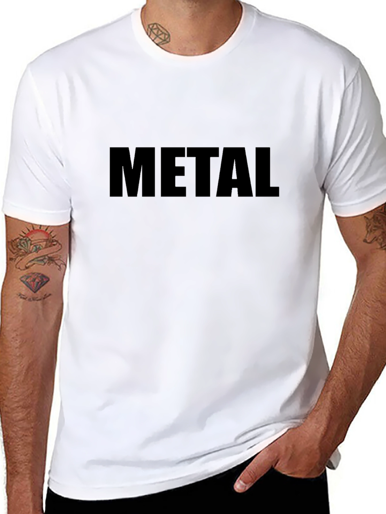 Metal Tee - Black Cotton Graphic T-Shirt