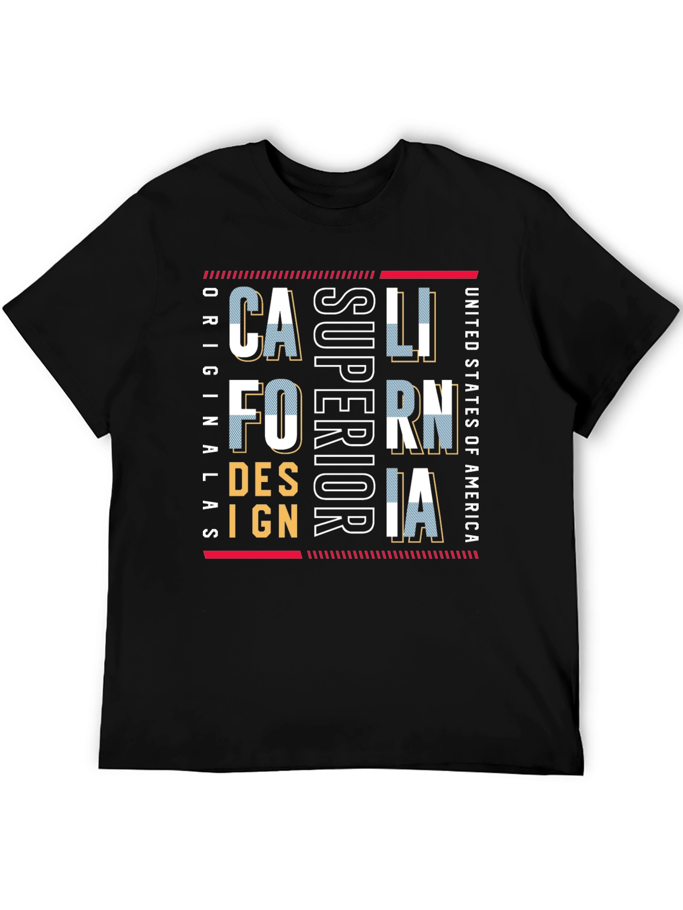 California Superior Design Black T-Shirt