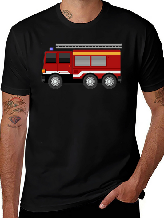 Fire Truck T-Shirt - Black Cotton Blend
